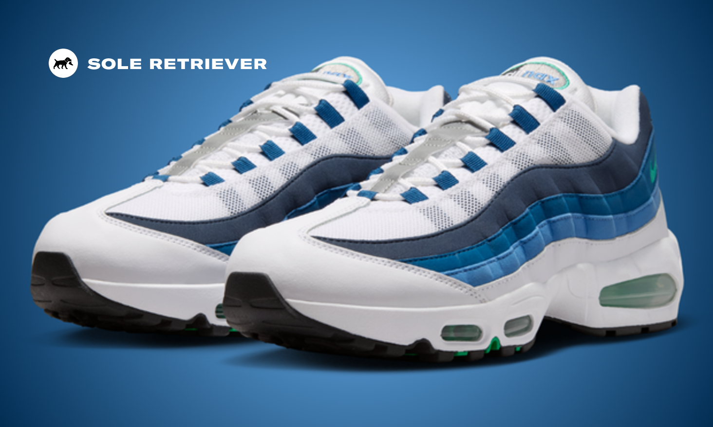 The Nike Air Max 95 OG Big Bubble Slate is a Deep Water Blue