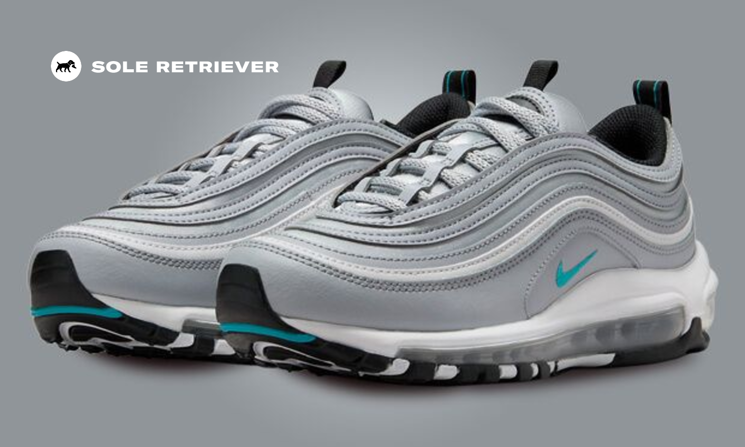 ★[NIKE]★WS Air Max 97 Wolf Gray Till Nebula★ Wolf Grey and Teal Nebula Highlight This Nike Air Max 97