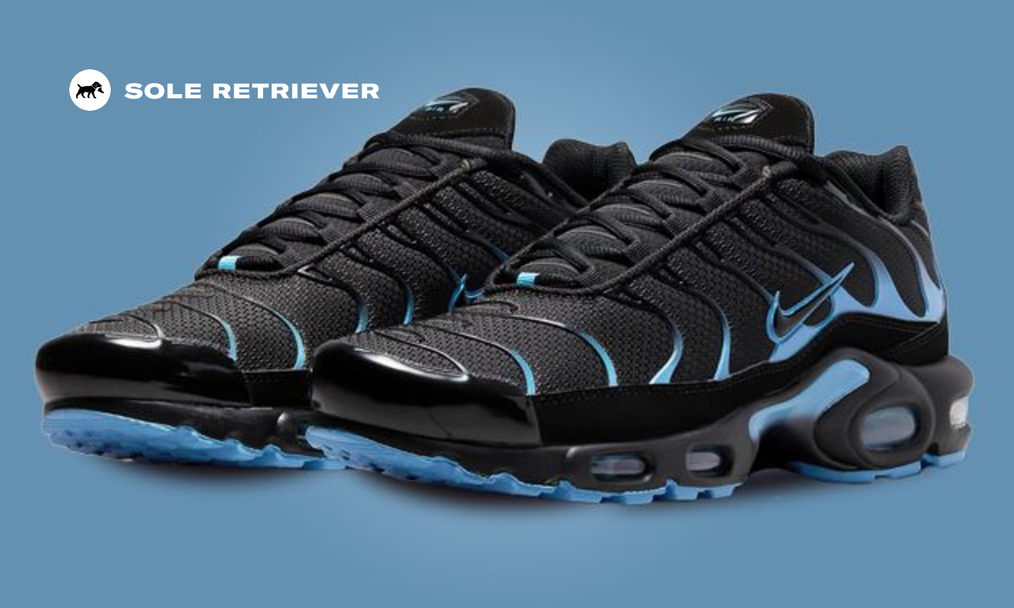 NIKE AIRMAX PLUS ブラック ブルー Nike's Air Max Plus Black University Blue Surfaces With A