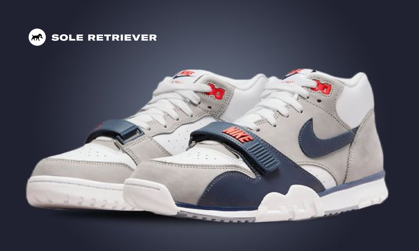 NIKE★AIR TRAINER 1★WHITE/MIDNIGHT NAVY/MED GREY/CHILE RED The Nike Air Trainer 1 Midnight Navy Is Back