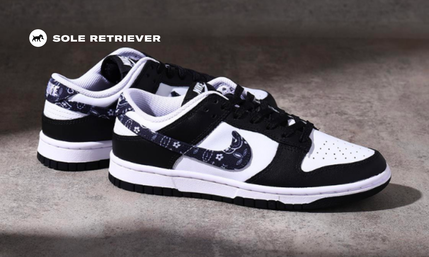 満点の nike-dunk-low-black-paisley-w- 靴