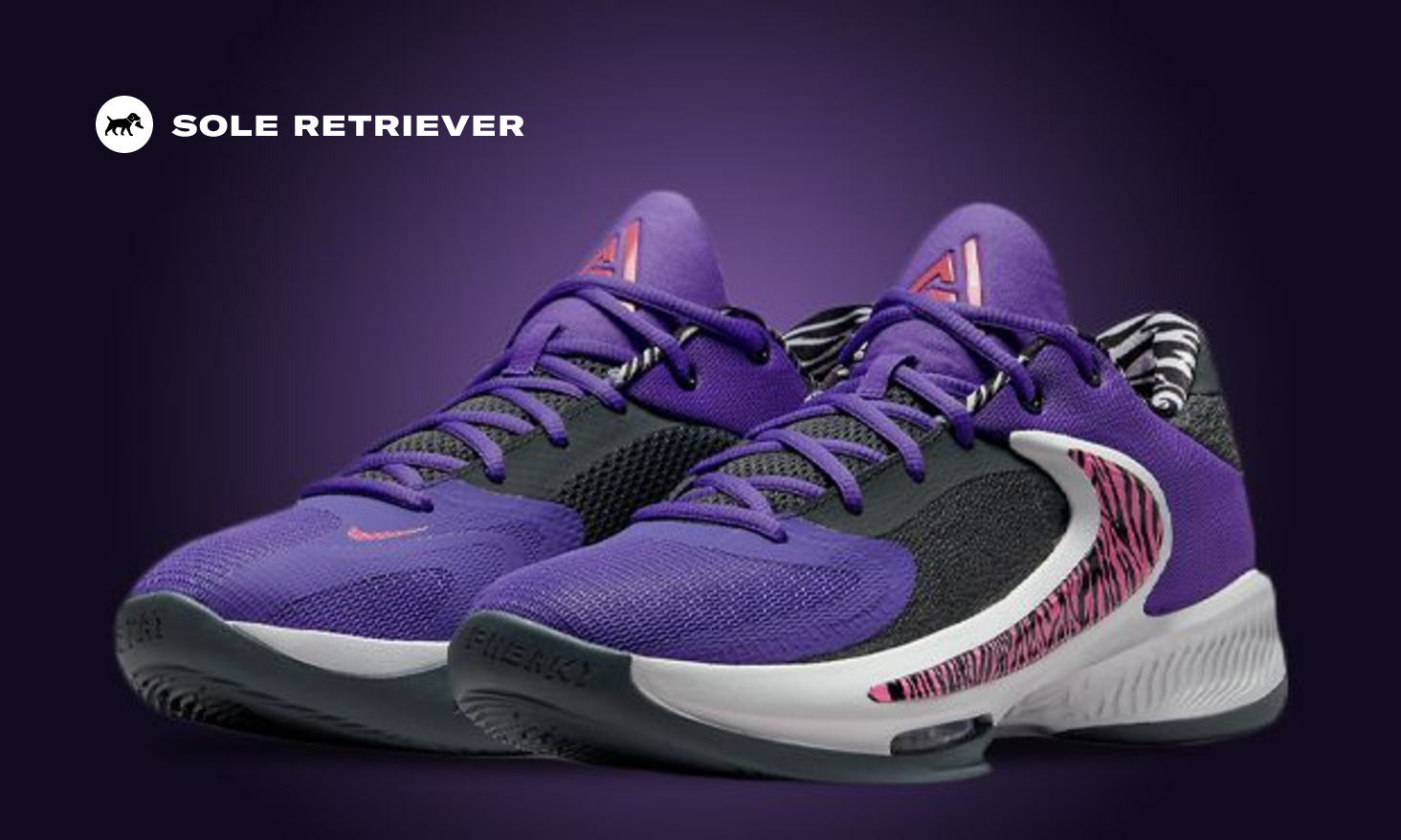 Pink Zebra Swooshes Hit The Nike Zoom Freak 4 Action Grape