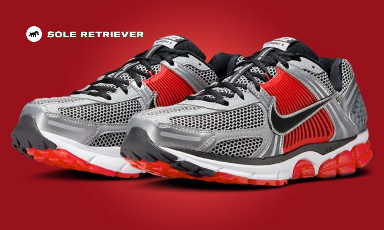 The Nike Zoom Vomero 5 Bright Crimson Metallic Silver