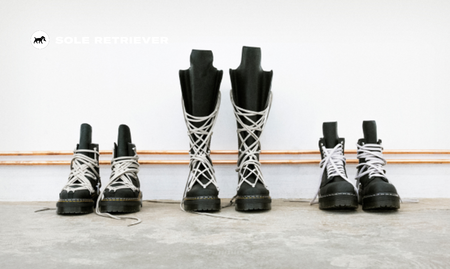 Rick Owens × Dr.Martens 1460 DR. MARTENS X RICK OWENS FW25 1460 QUAD SOLE MEGALACE BOOT OILY