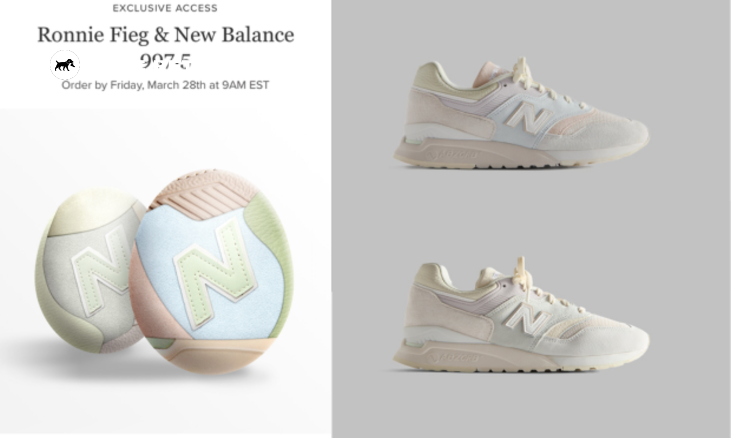 The Ronnie Fieg Kith x New Balance 997.5 Easter Pack