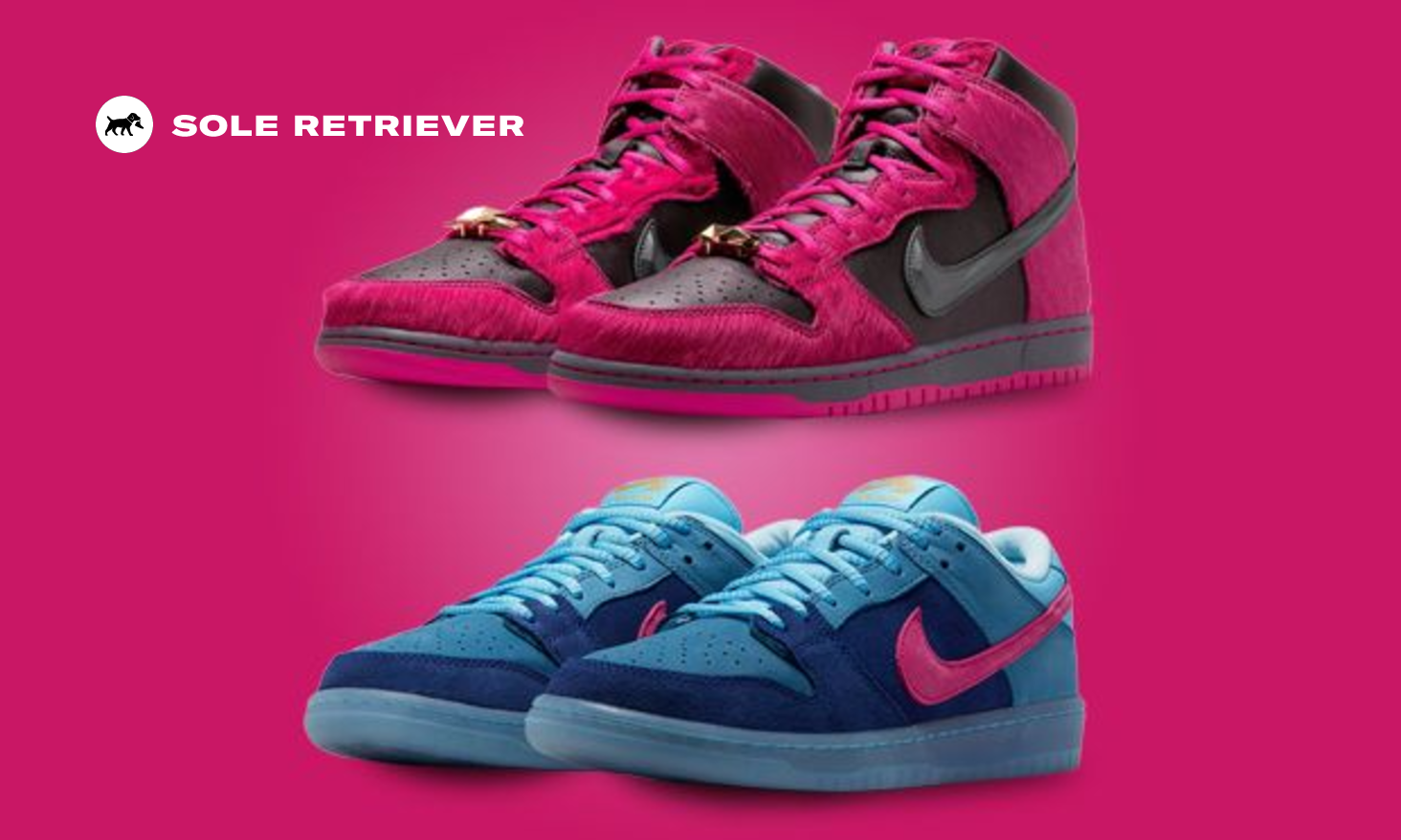 スニーカー Run The Jewels X Nike SB Dunk \"Deep  Blue Active Pink\" DO9404-400 Run The Jewels Nike SB Dunk Low Deep Royal Blue