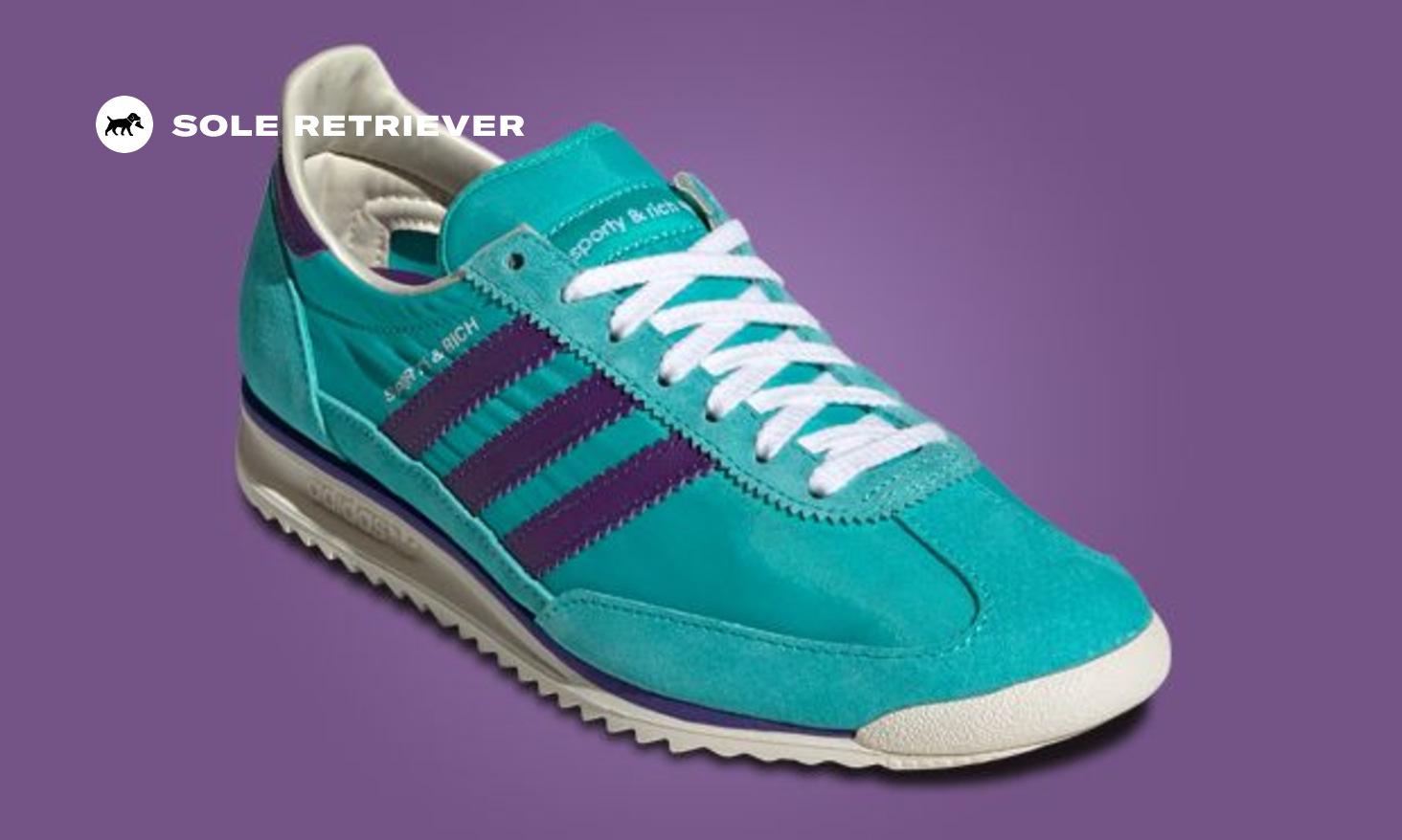 The Sporty & Rich x adidas SL72 Mint Rush Power Purple Releases