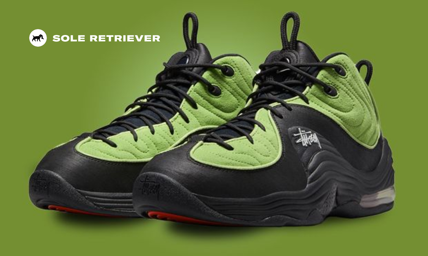 【Nike】Air Penny 2★エアペニー★Stussy Vivid Green Black The Stussy x Nike Air Penny 2 Green Flash Drops December 20th