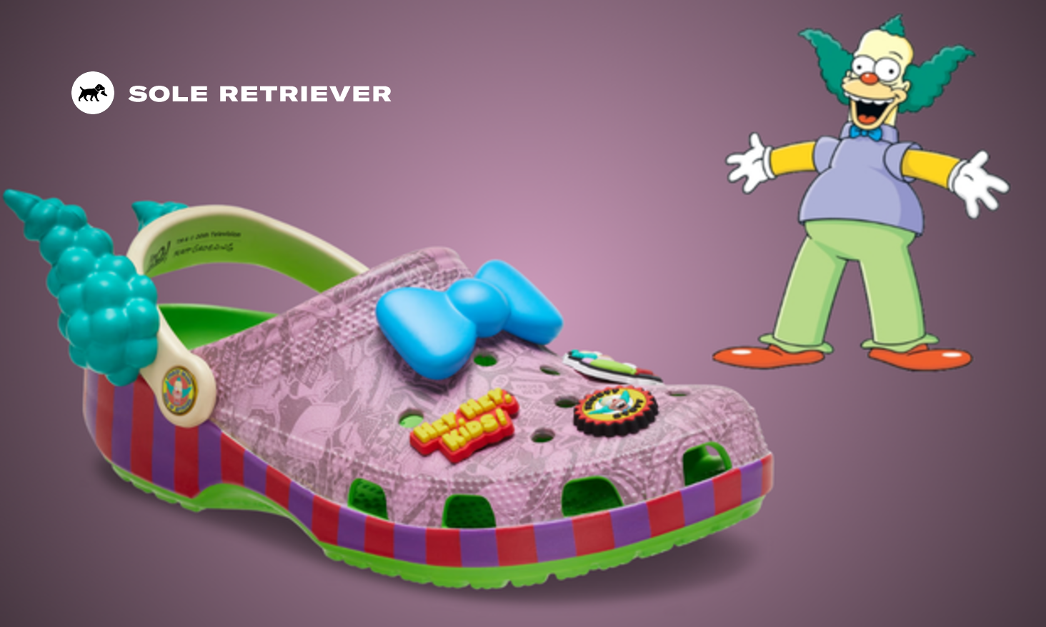 The Simpsons x Crocs Classic Clog Krusty Burger Releases