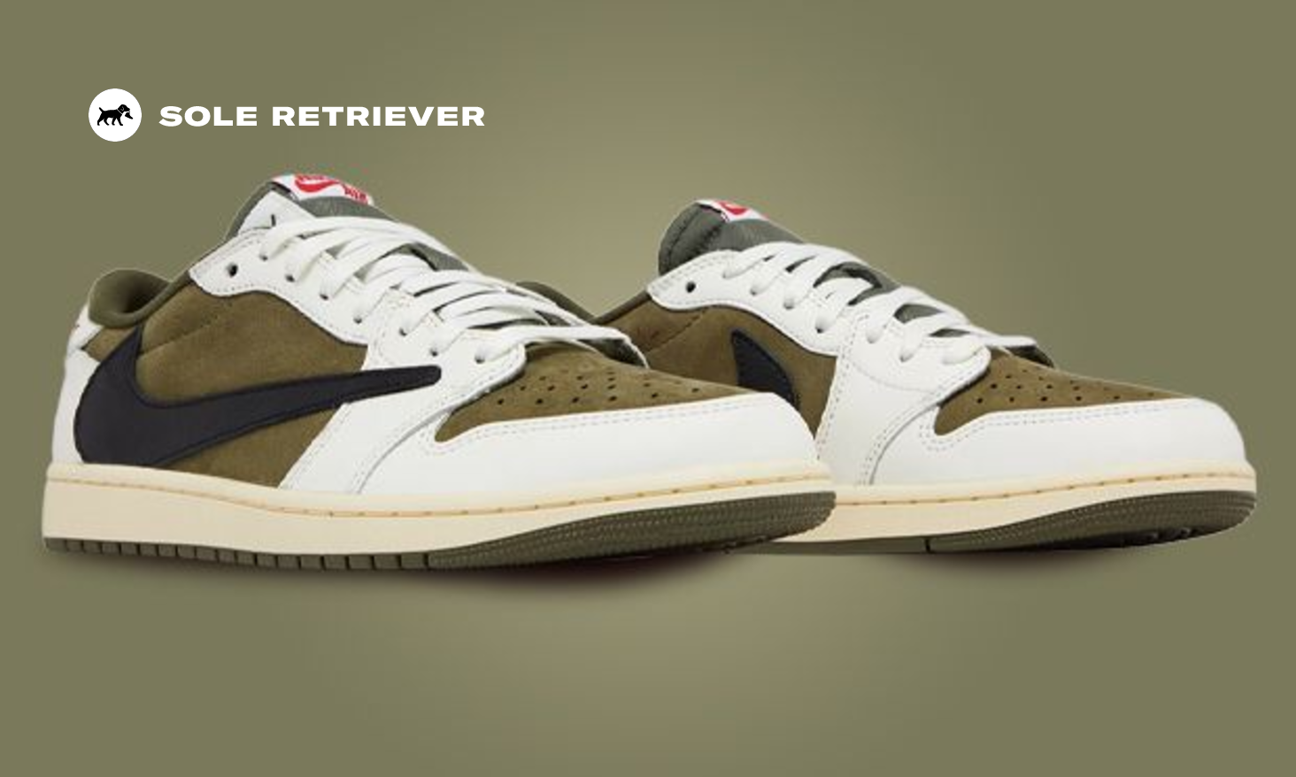 Travis Scott AirJordan1 Reverse Olive新品 Travis Scott x Air Jordan 1 Retro OG SP Low Reverse Olive