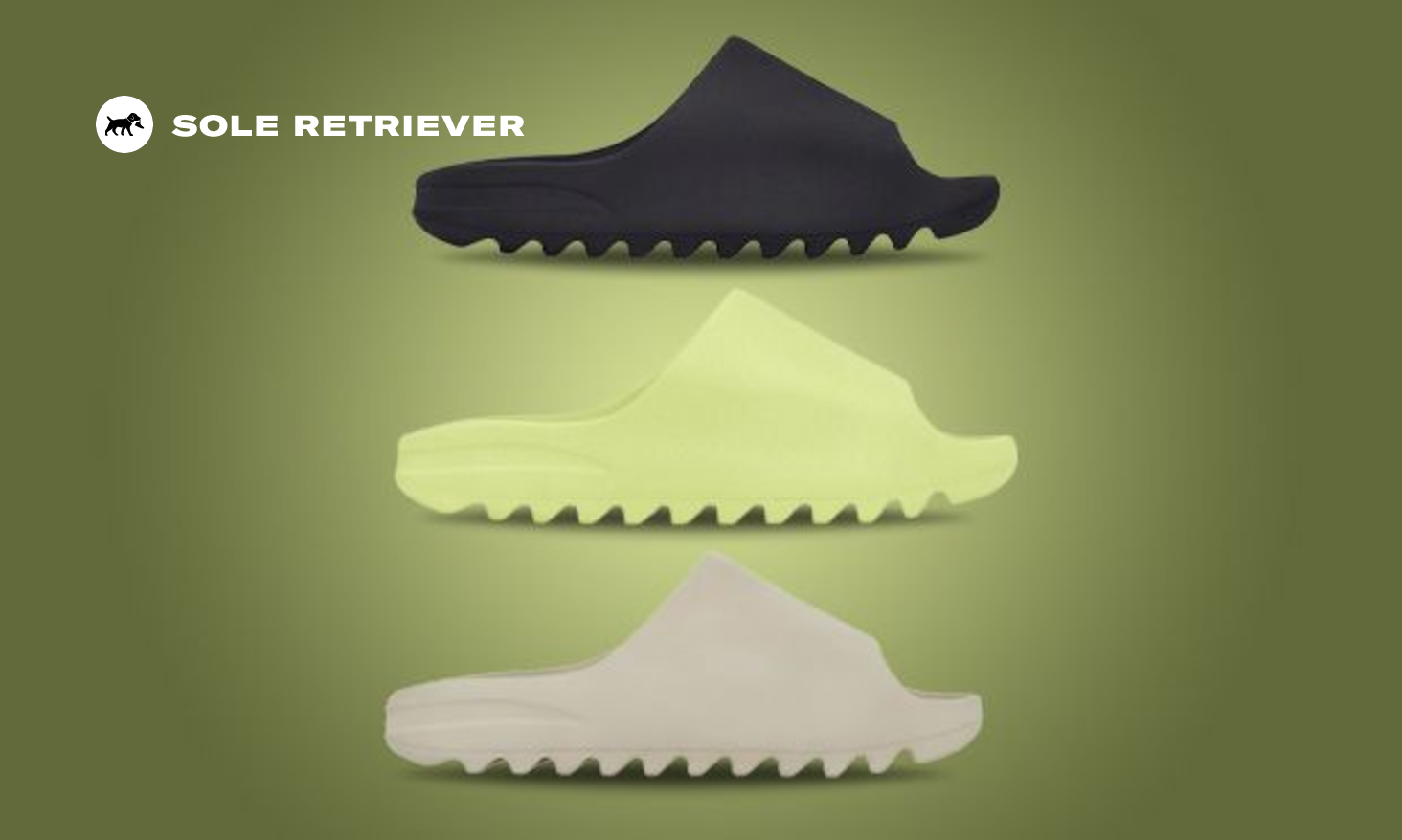 adidas gazelle silver green womens Yeezy Slide Glow Green – YankeeKicks Online main image 1