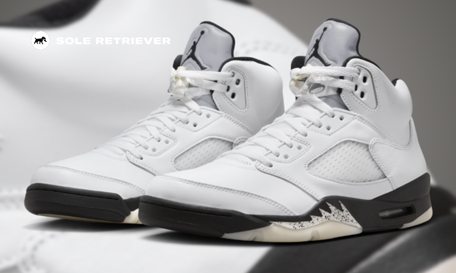 シューズ(男性用) Nike Air Jordan 5 Retro \"White and Black Nike Air Jordan 5 Retro 