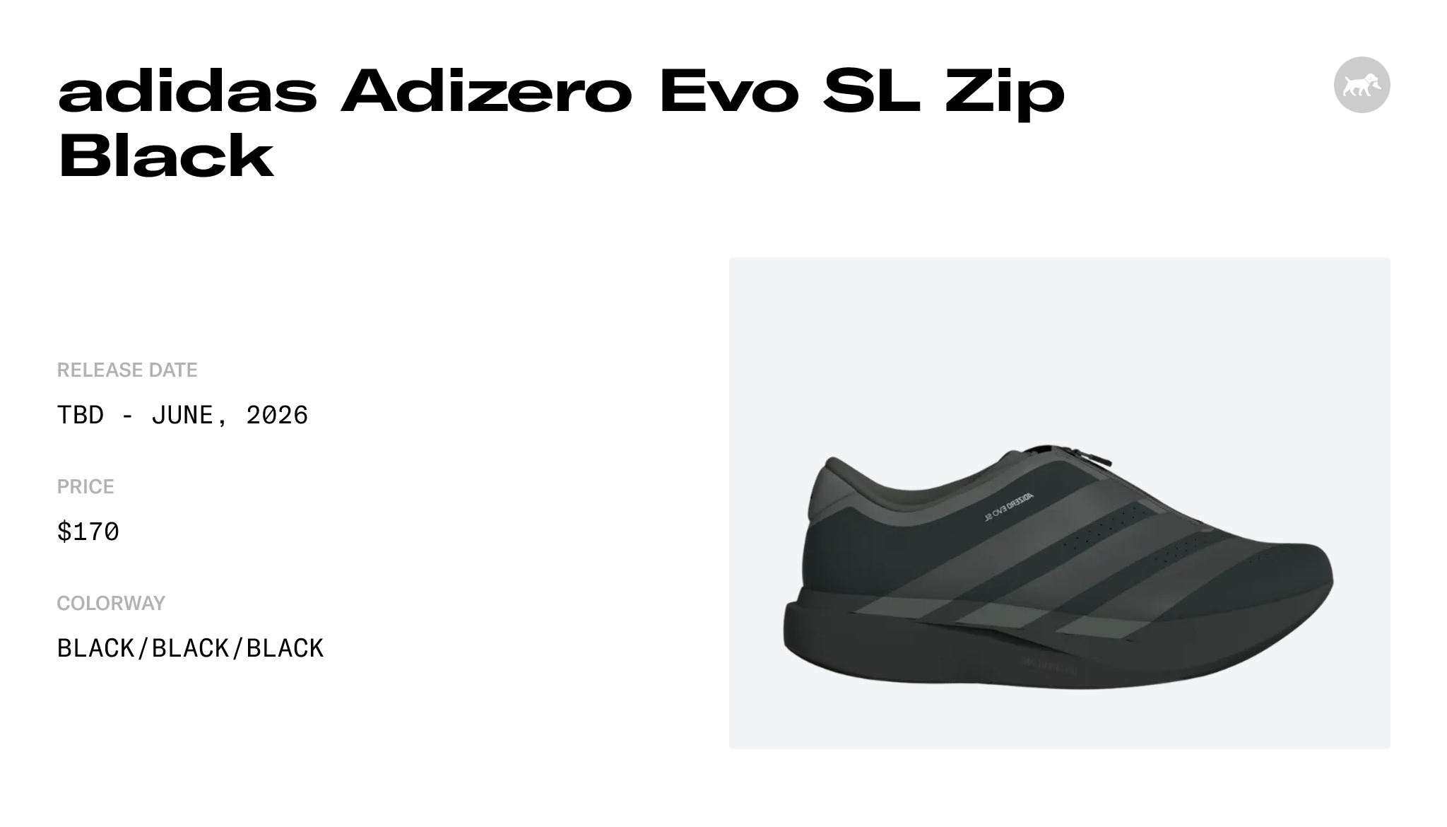 adidas Adizero Evo SL Zip Black - KH9620 Release Info