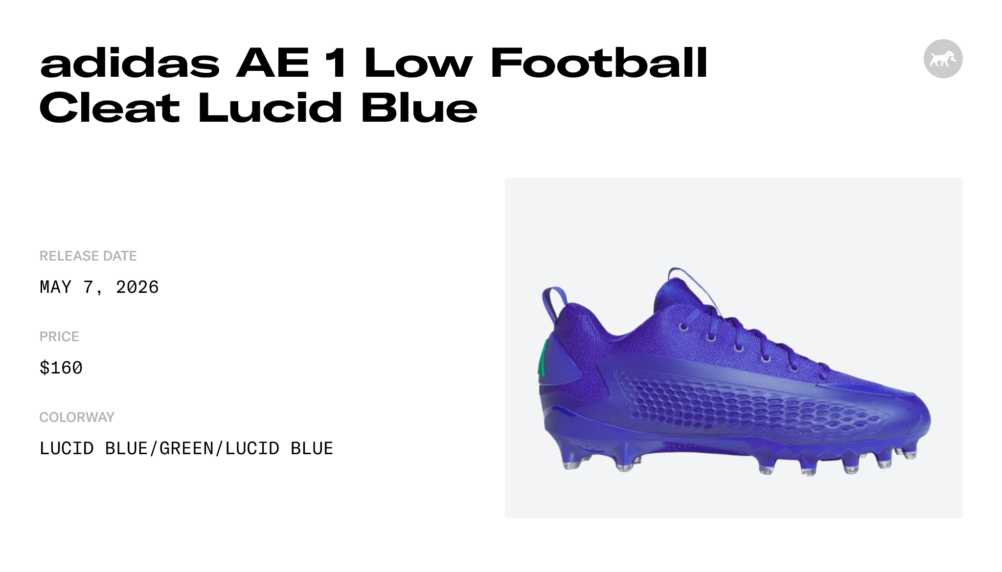adidas AE 1 Low Football Cleat Lucid Blue - KK3086
