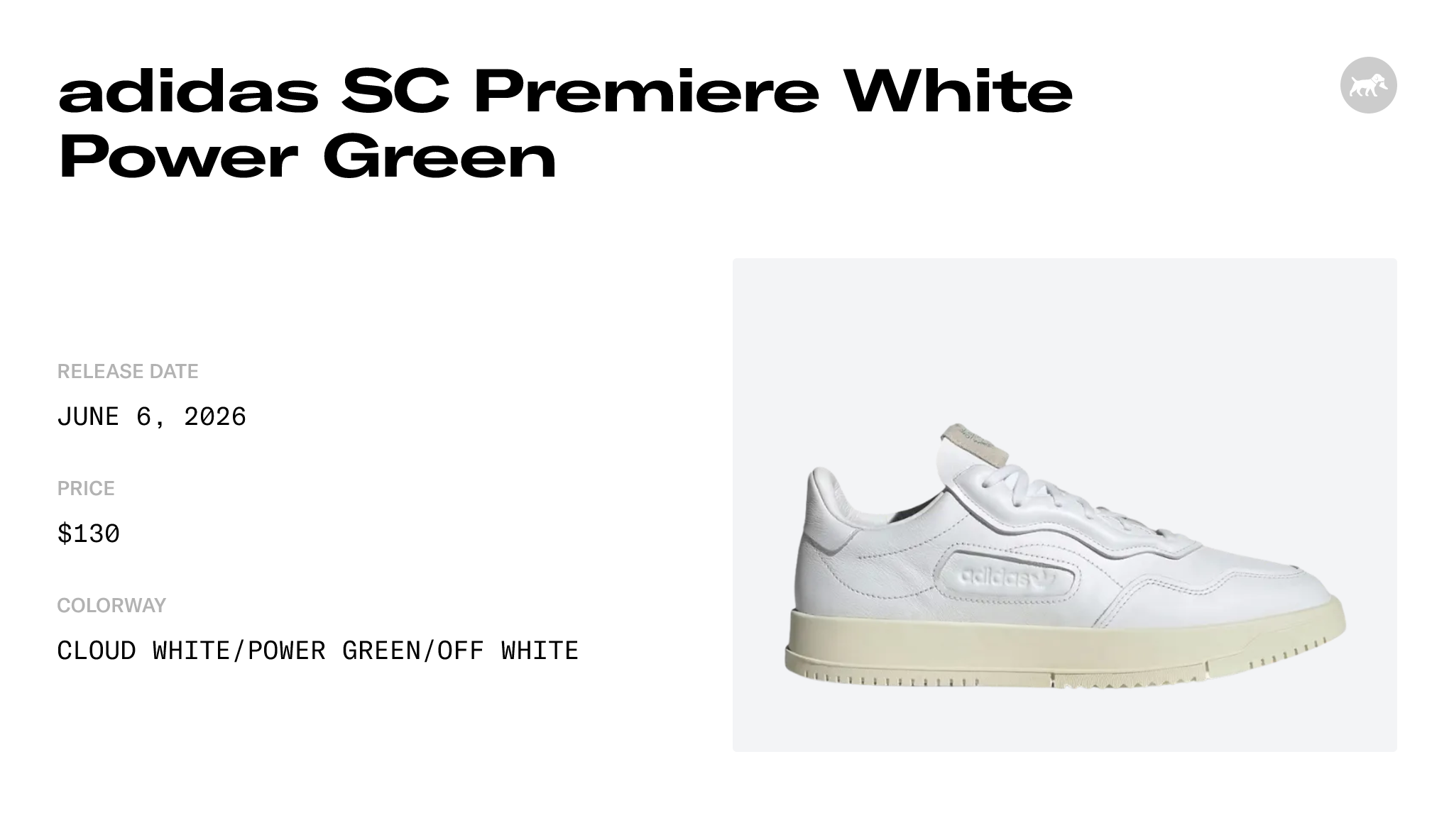 adidas SC Premiere White Power Green - KZ7196 Raffles & Where to Buy