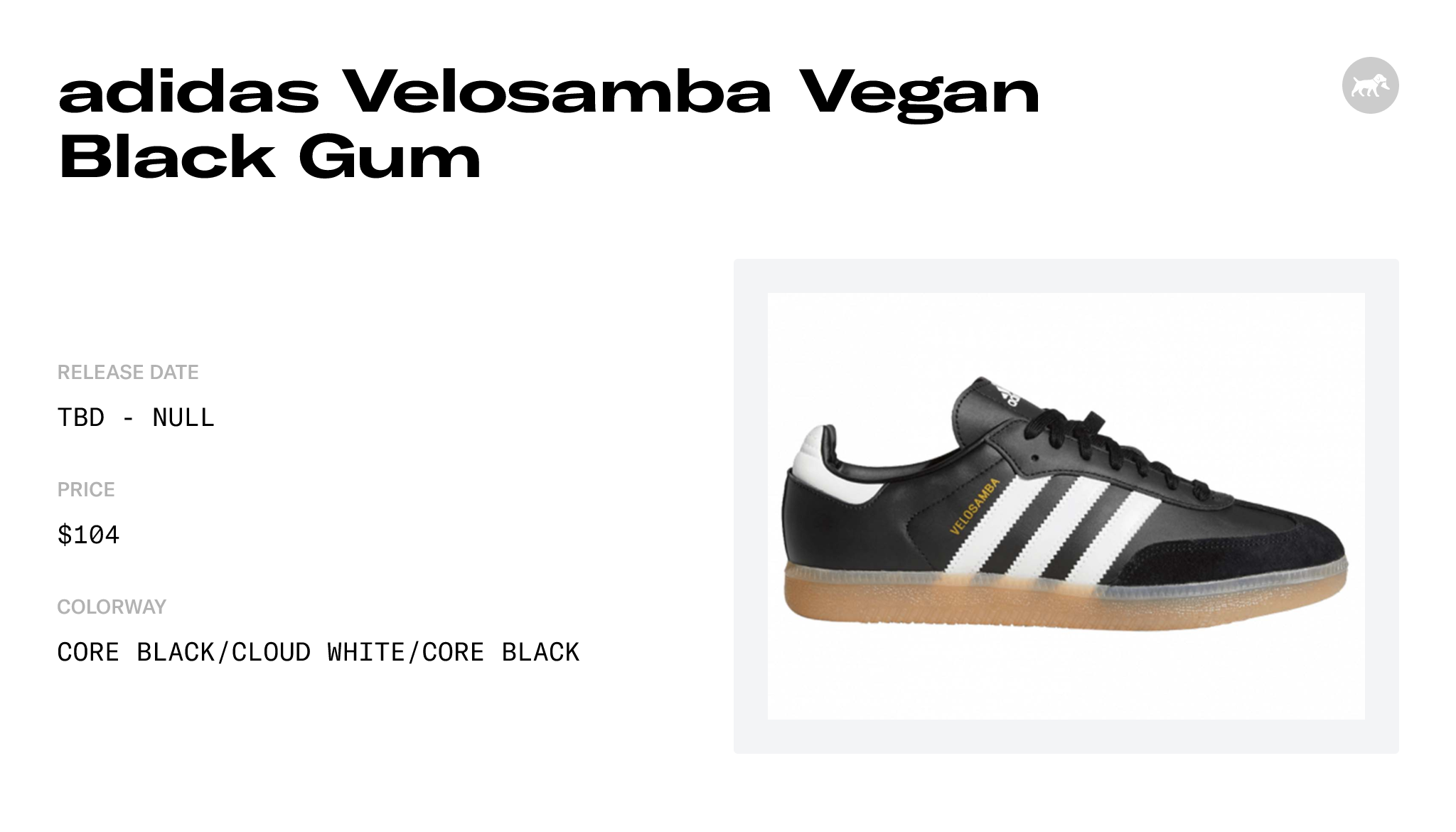 ウェア adidas Velosamba Vegan \"Black / Gum\" Adidas Velosamba Vegan 