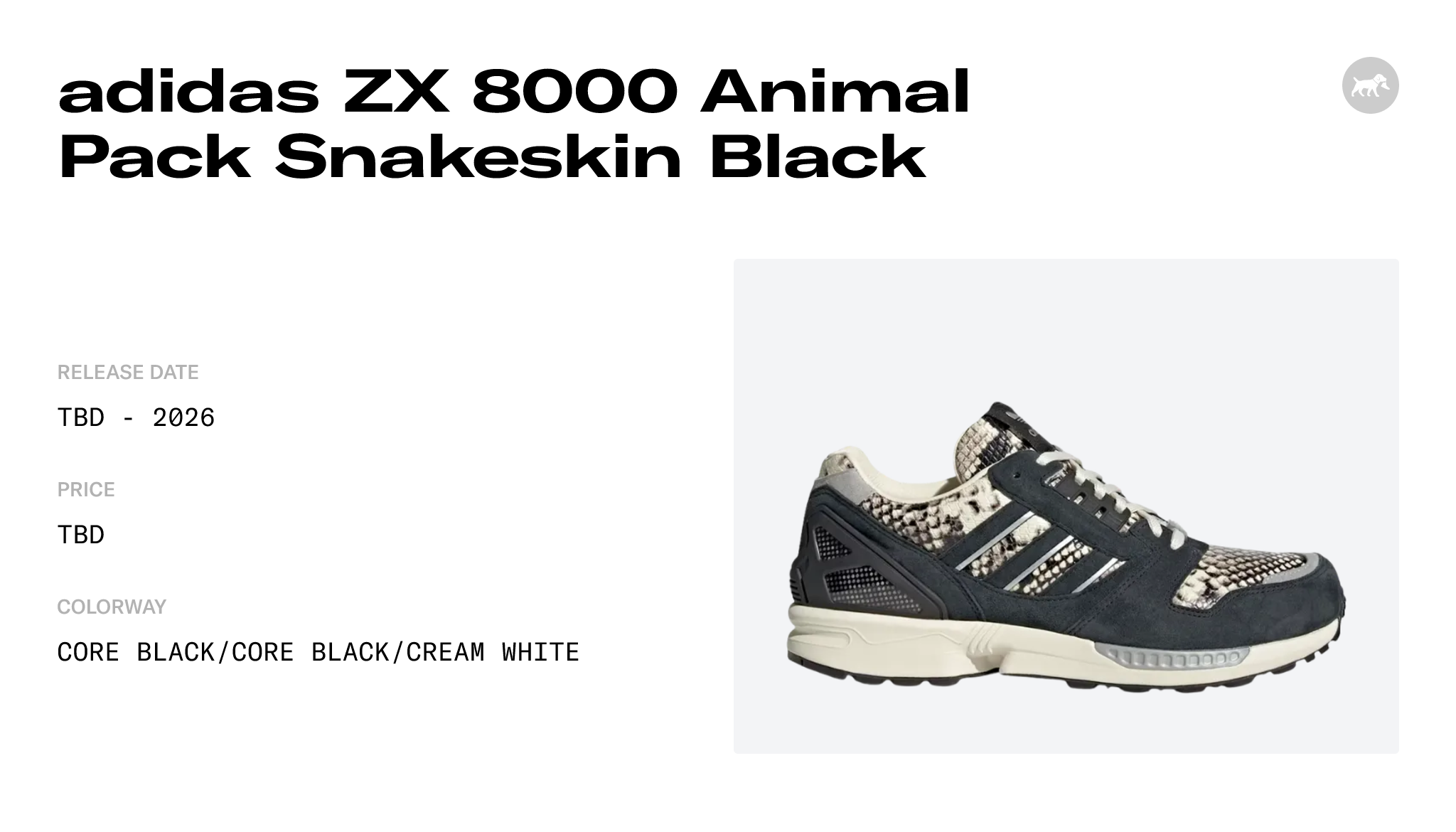adidas ZX 8000 Animal Pack Snakeskin Black - KI1383 Release Info