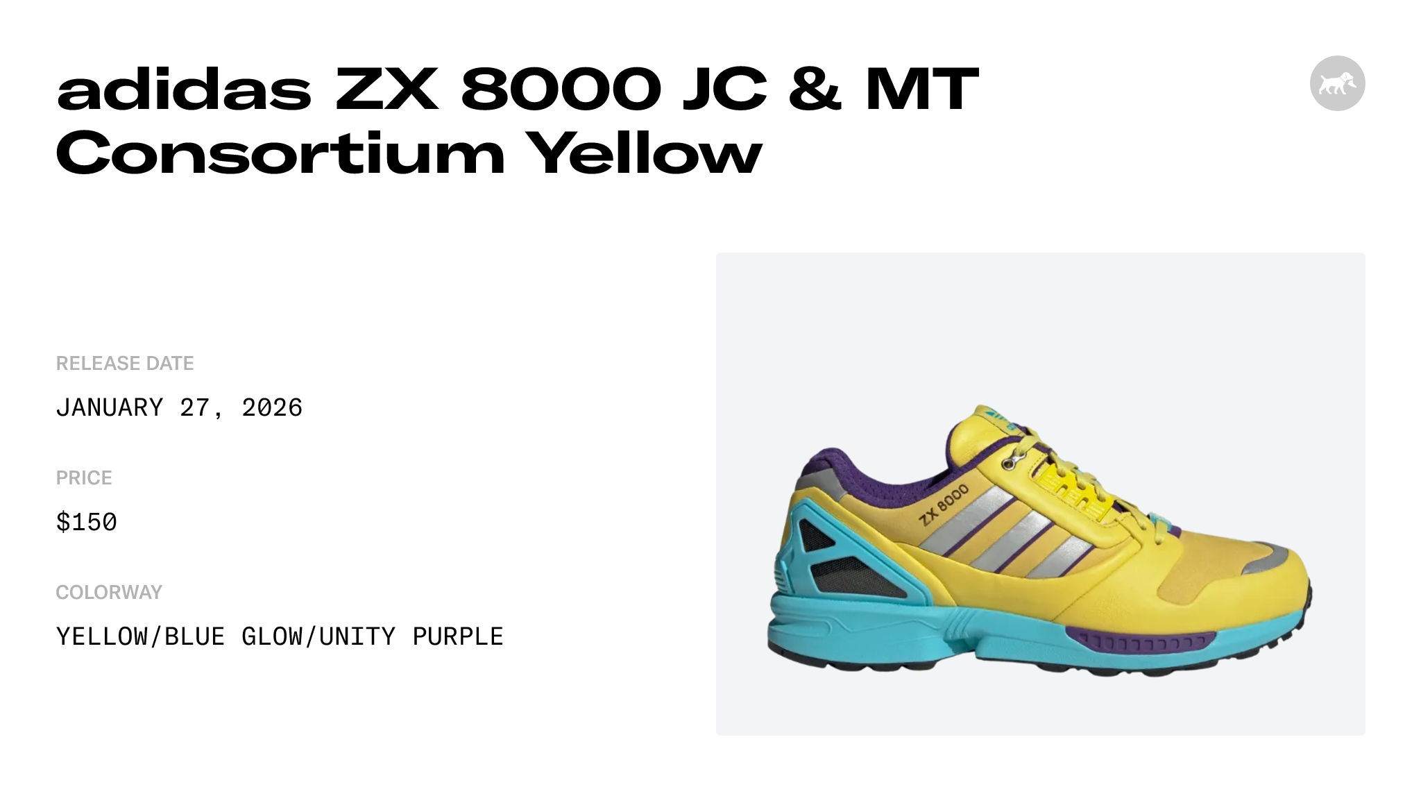 adidas ZX 8000 JC & MT Consortium Yellow - JQ4359 Raffles & Where