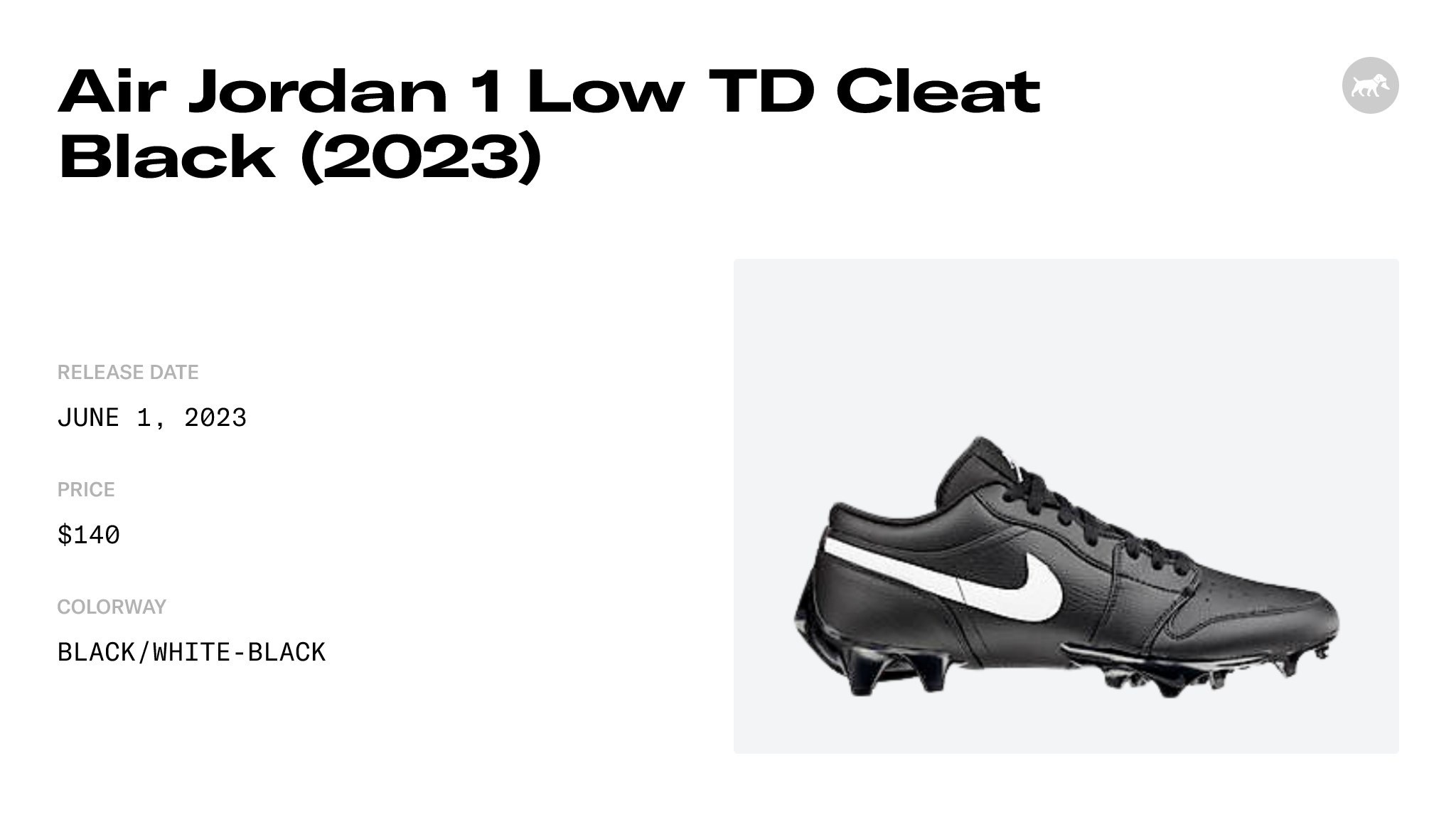 Air Jordan 1 Low TD Cleat Black (2023) - FJ6245-001