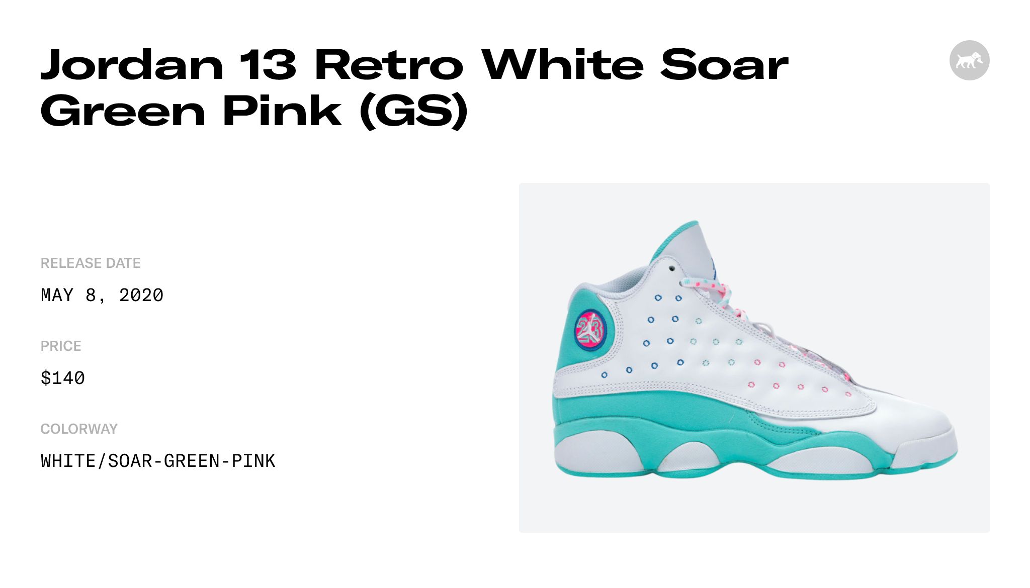 retro 13 white soar green pink