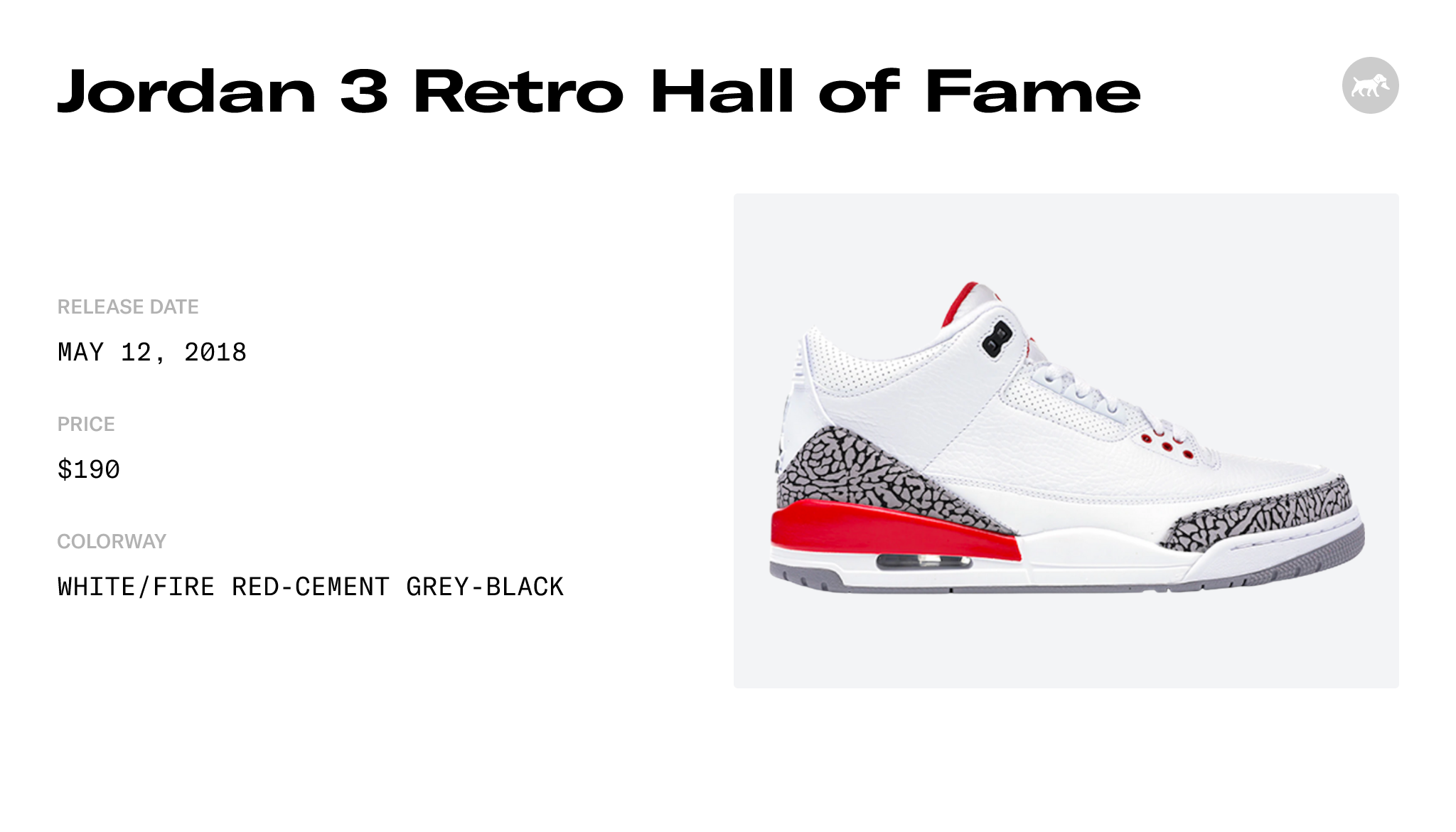 Jordan 3 Retro Hall of Fame - 136064-116 Raffles & Where to Buy