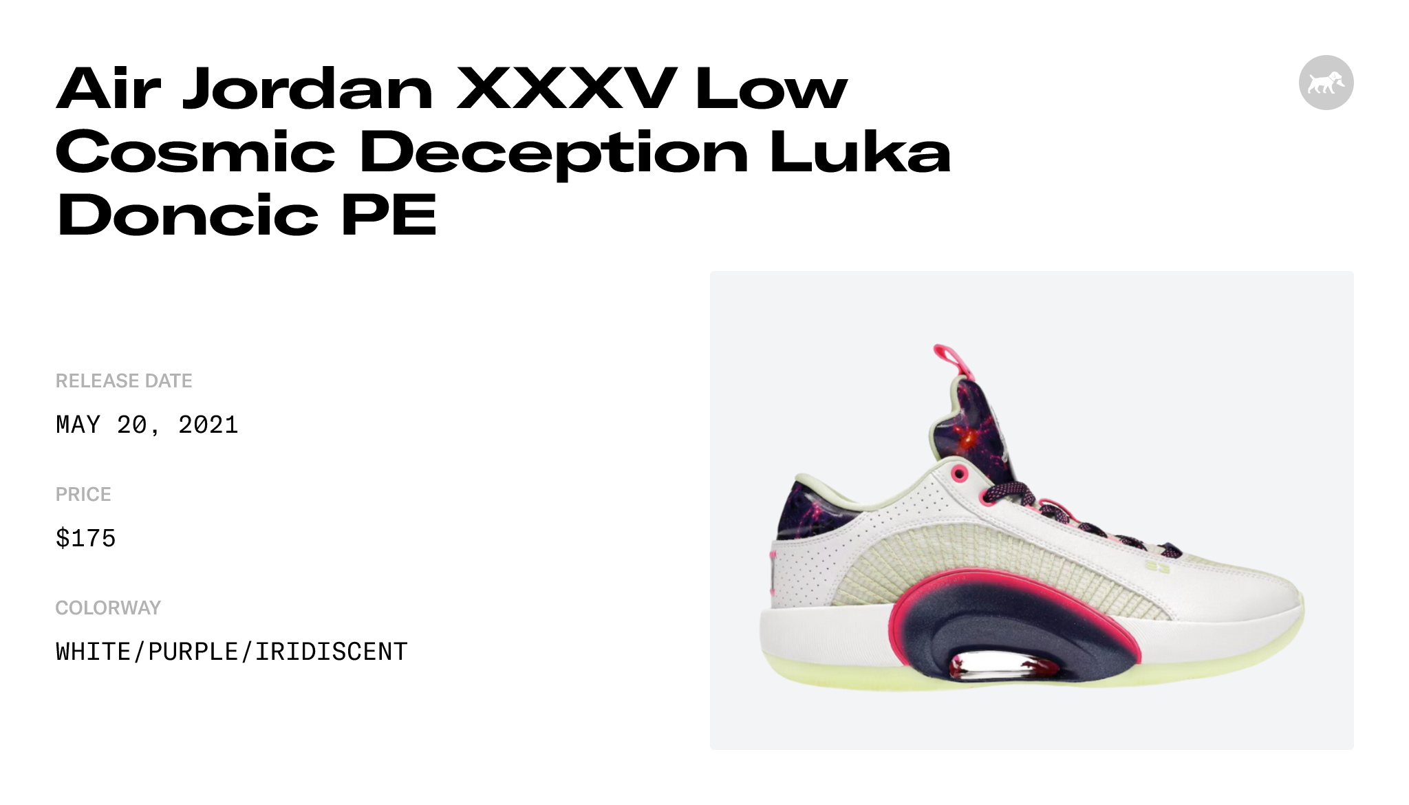 jordan xxxv low cosmic deception luka doncic pe