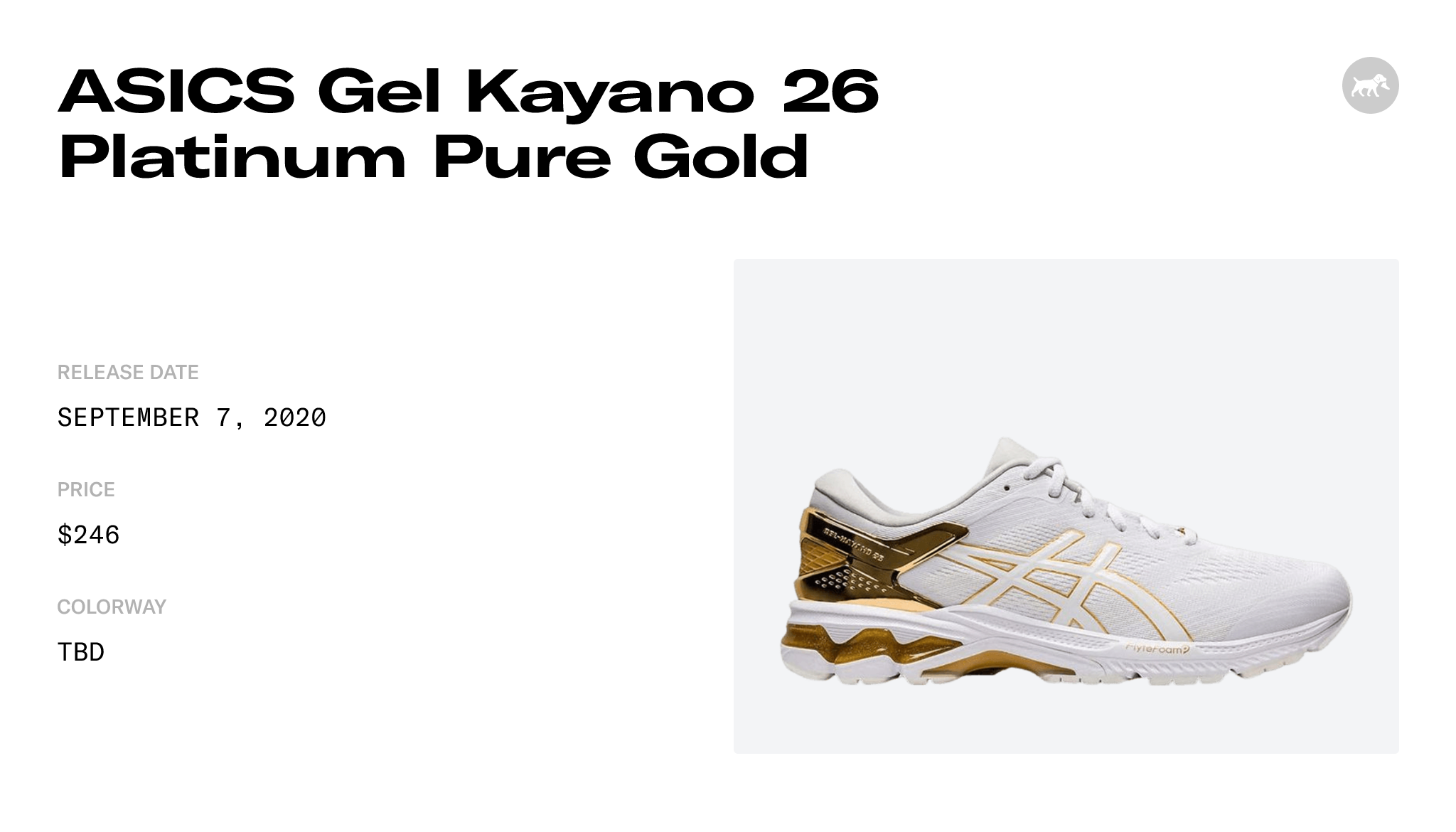 ASICS Gel Kayano 26 Platinum Pure Gold - 1011A872-100