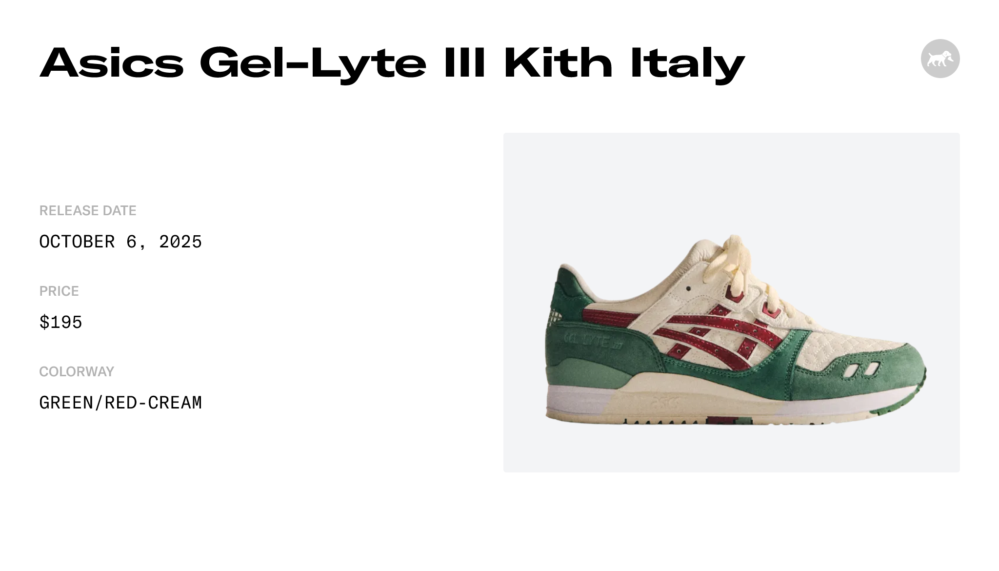 Asics Gel-Lyte III Kith Italy - 1201B014-201 Raffles & Where to Buy