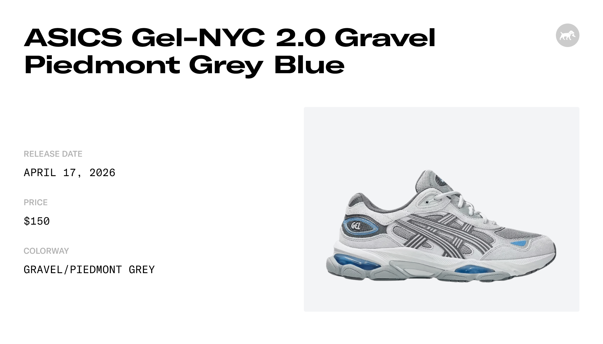 ASICS Gel-NYC 2.0 Gravel Piedmont Grey Blue - 1203A895-021