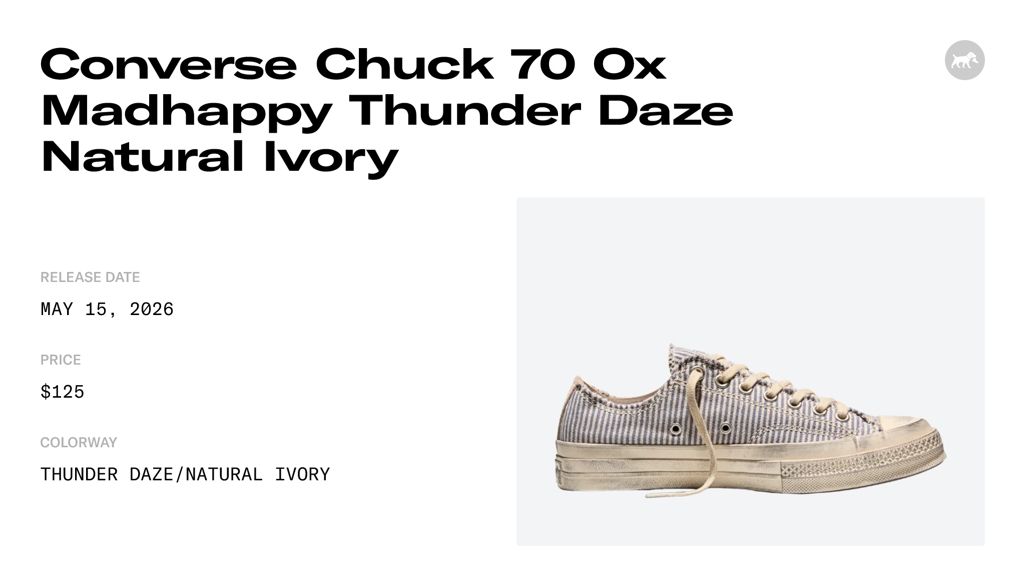 ☔️☔️☔️ 様-S Converse Chuck 70 Ox Madhappy Thunder Daze Natural Ivory - A20368C
