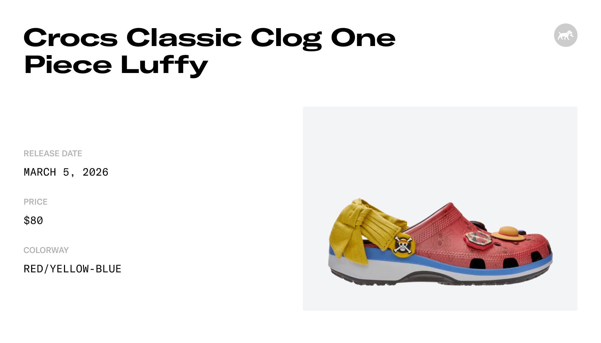 Crocs Classic Clog One Piece Luffy - 212125-90H Raffles & Where to Buy