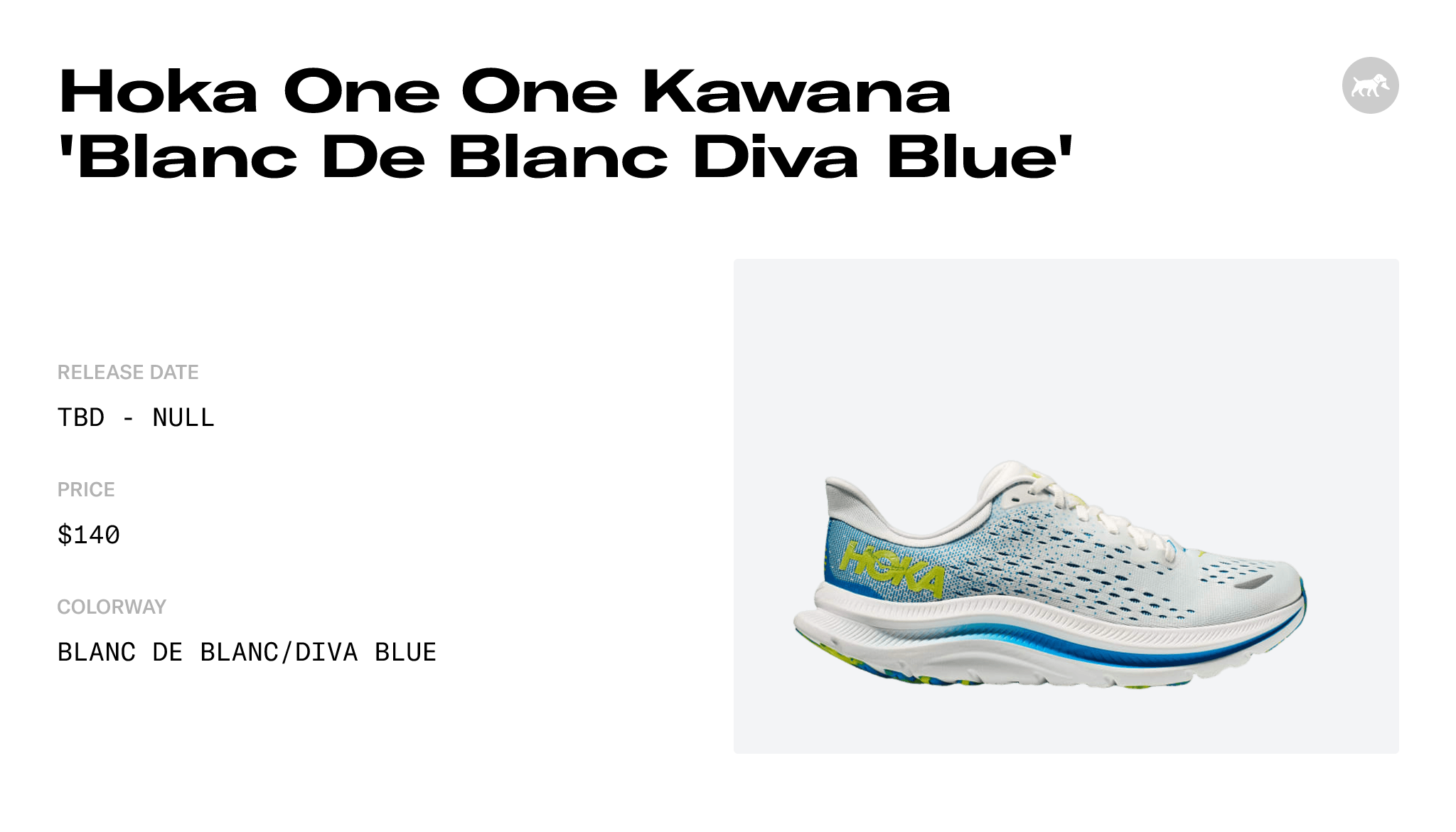 Hoka One One Kawana 'Blanc De Blanc Diva Blue' - 1123163-BDBDB Release Info