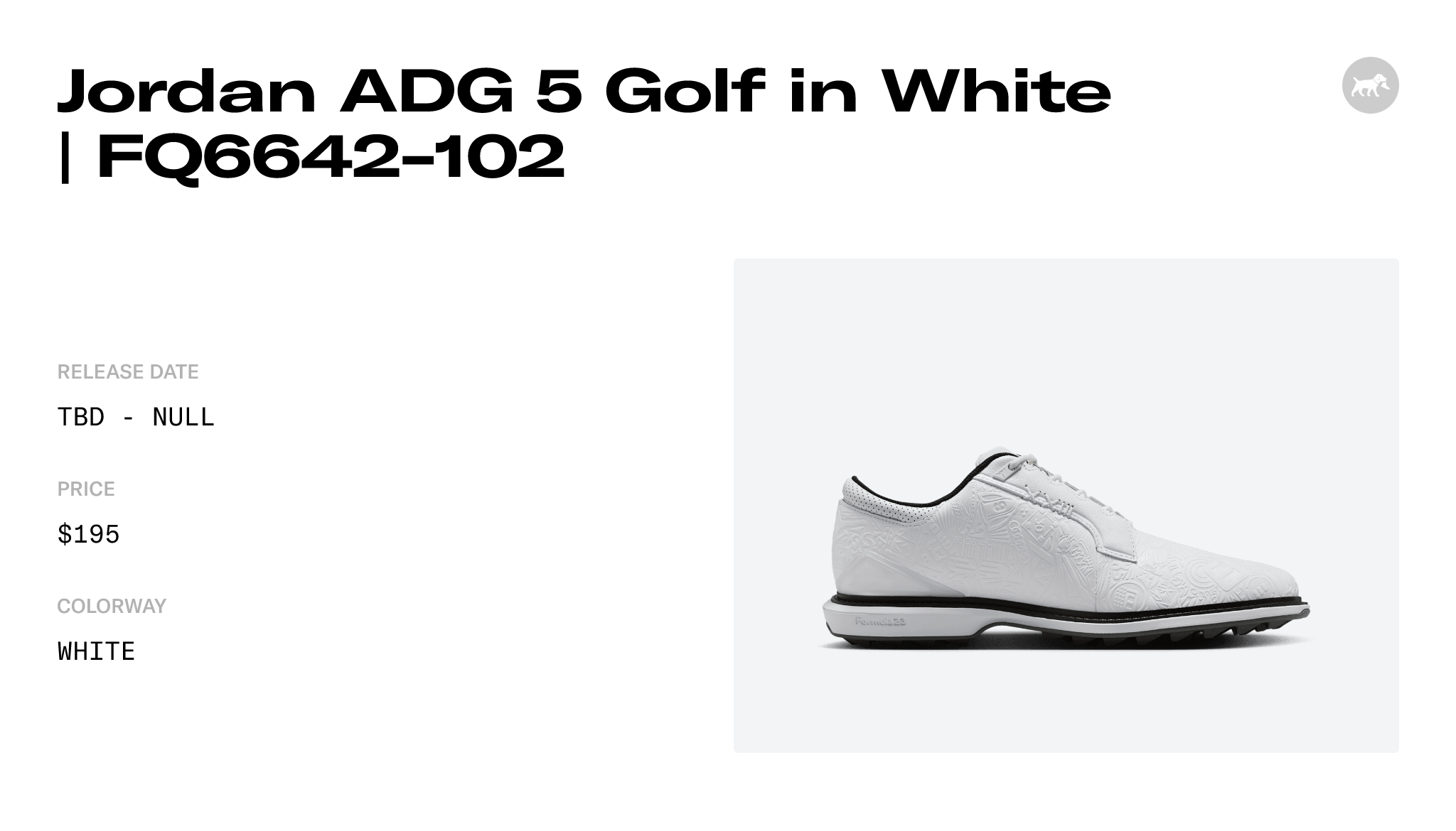 Jordan ADG 5 Golf in White | FQ6642-102 - FQ6642-102 Release Info