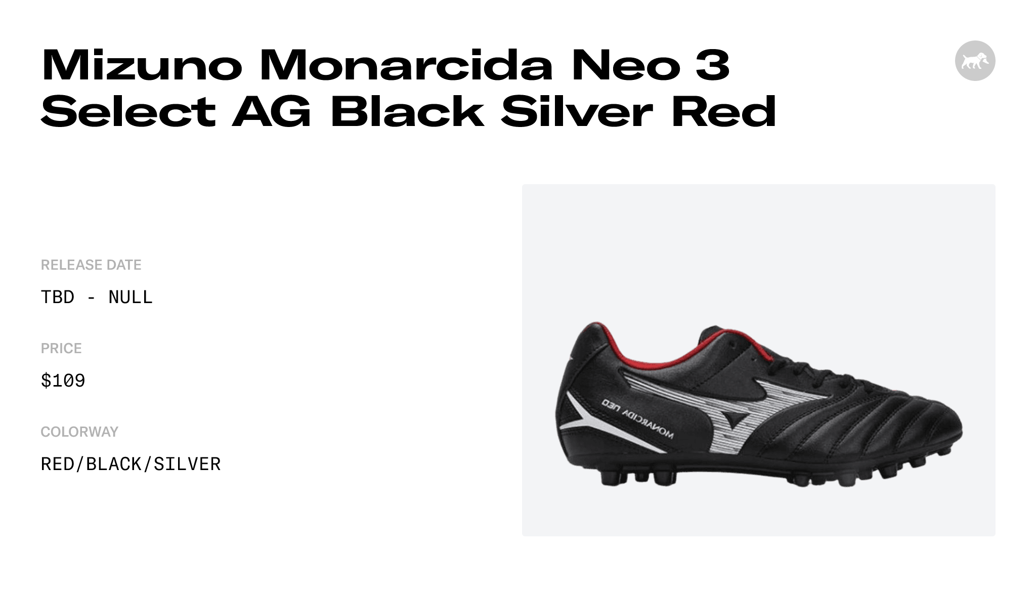 Mizuno Monarcida Neo 3 Select AG Black Silver Red - P1GA242601