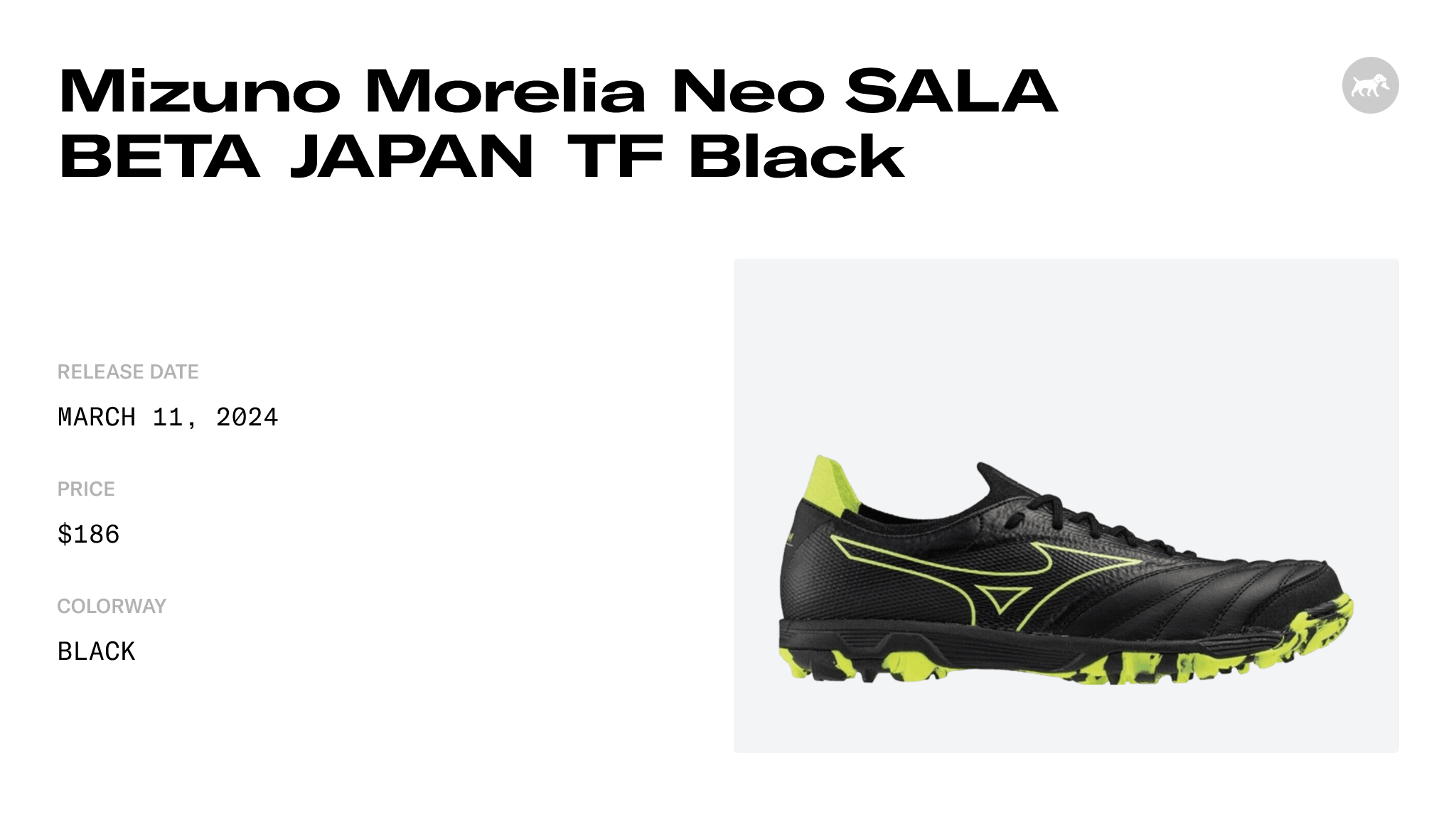 Mizuno Morelia Neo SALA BETA JAPAN TF Black - Q1GB249045