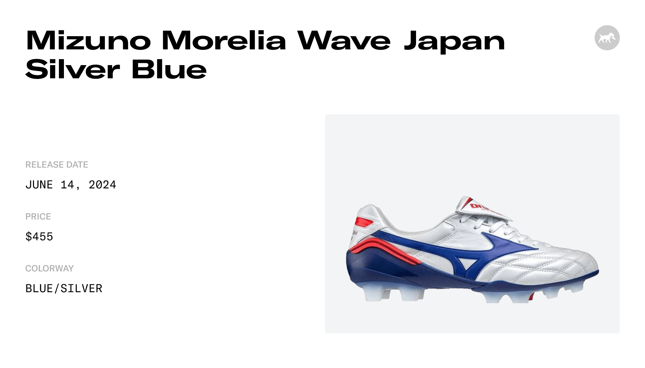 Mizuno Morelia Wave Japan Silver Blue - P1GA210325