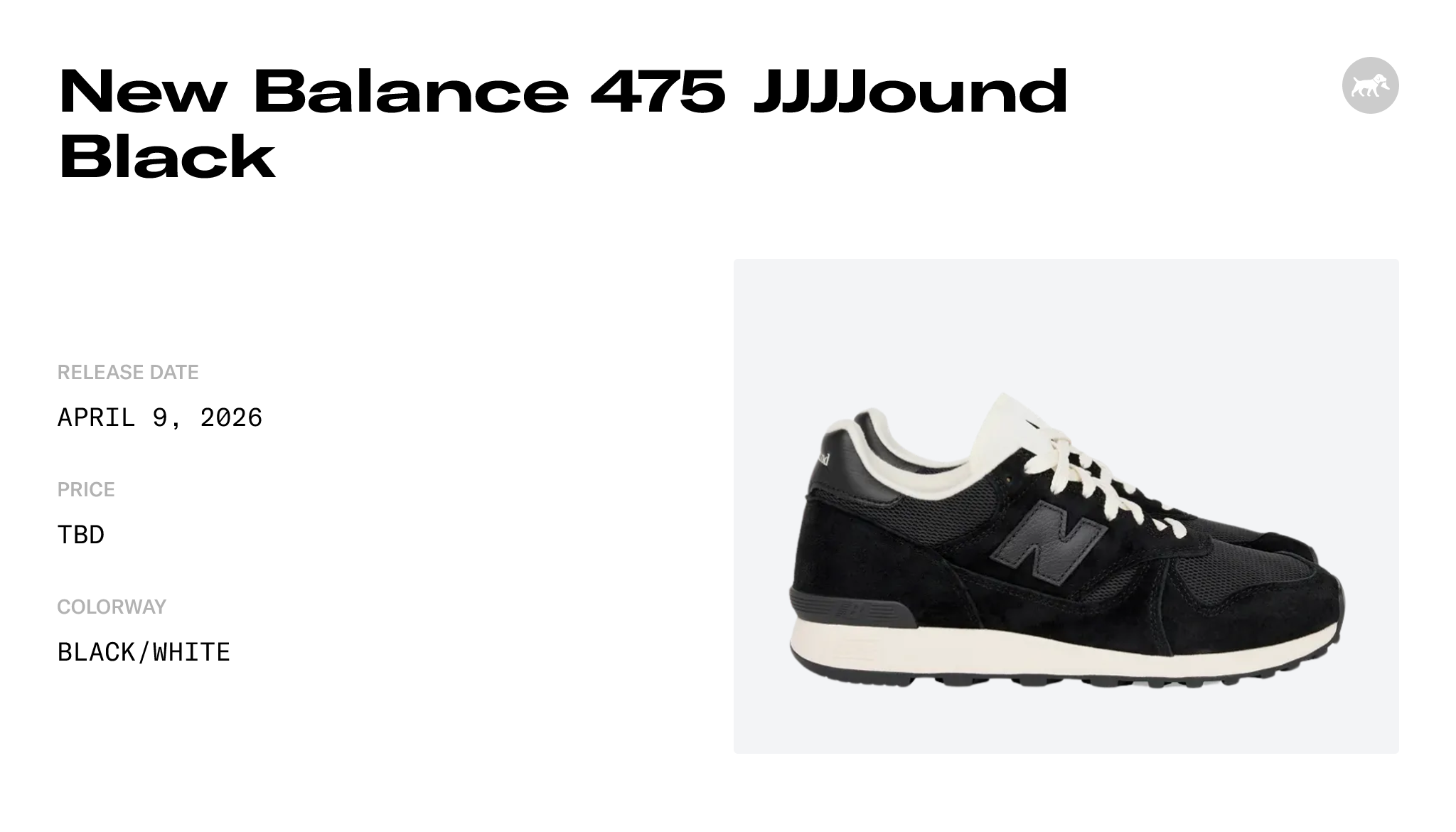New Balance 475 JJJJound Black Raffles & Where to Buy