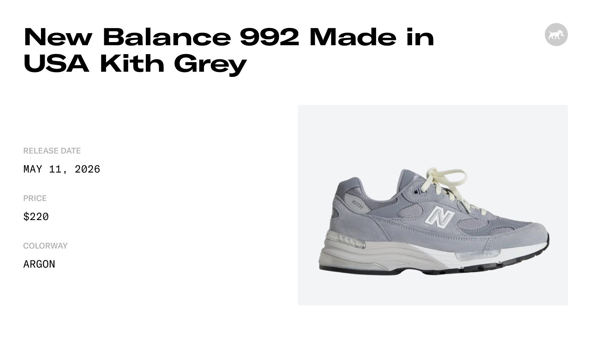 New Balance 992 Made in USA Kith Grey - U992KI Raffles & Where to Buy
