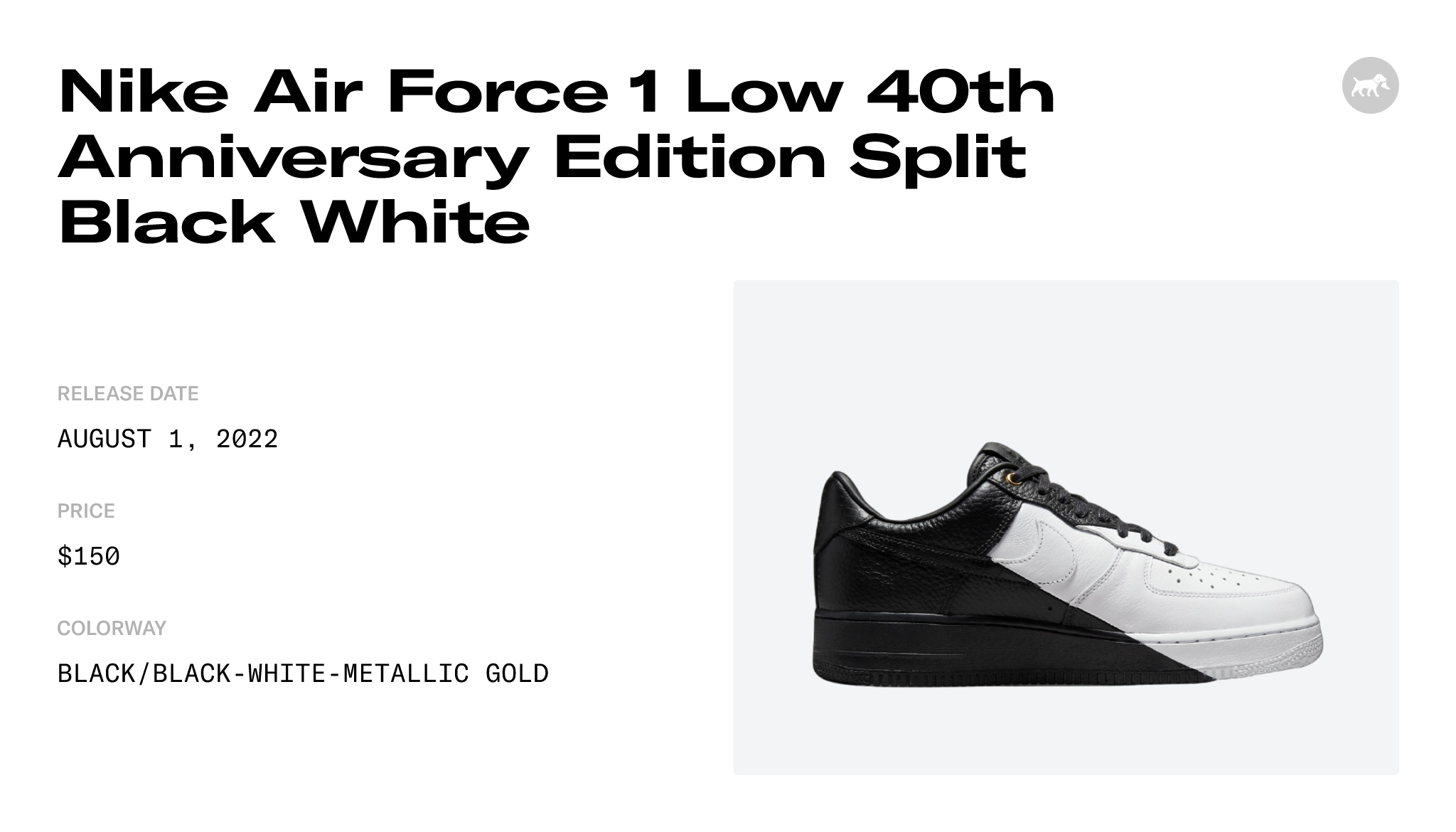 Nike Air Force 1 Low 40th Anniversary Edition Split Black White