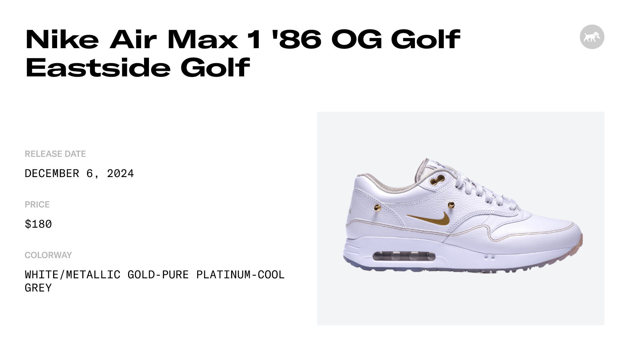 Nike Air Max 1 '86 OG Golf Eastside Golf - HQ3074-100