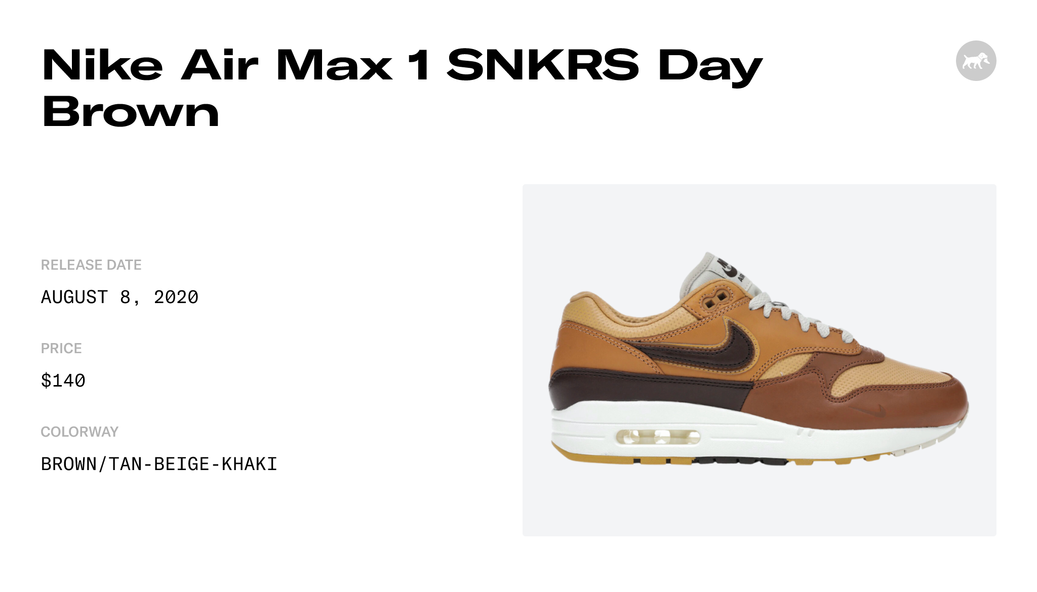 mens nike air max 1 snkrs day brown