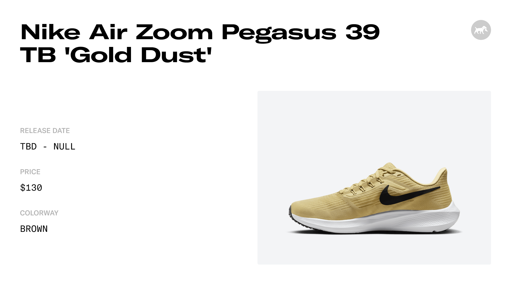 Nike Air Zoom Pegasus 39 TB 'Gold Dust' - DM0164-700 Release Info