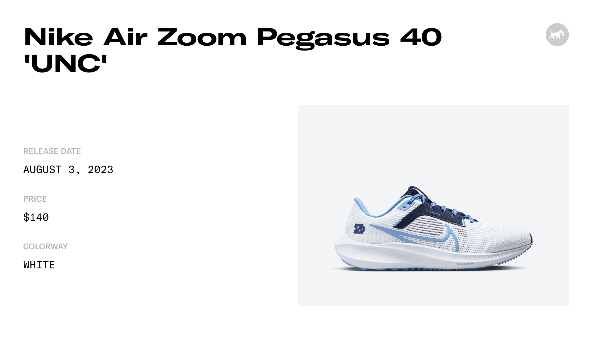 Nike Air Zoom Pegasus 40 'UNC' - DZ5968-100 Raffles & Where to Buy