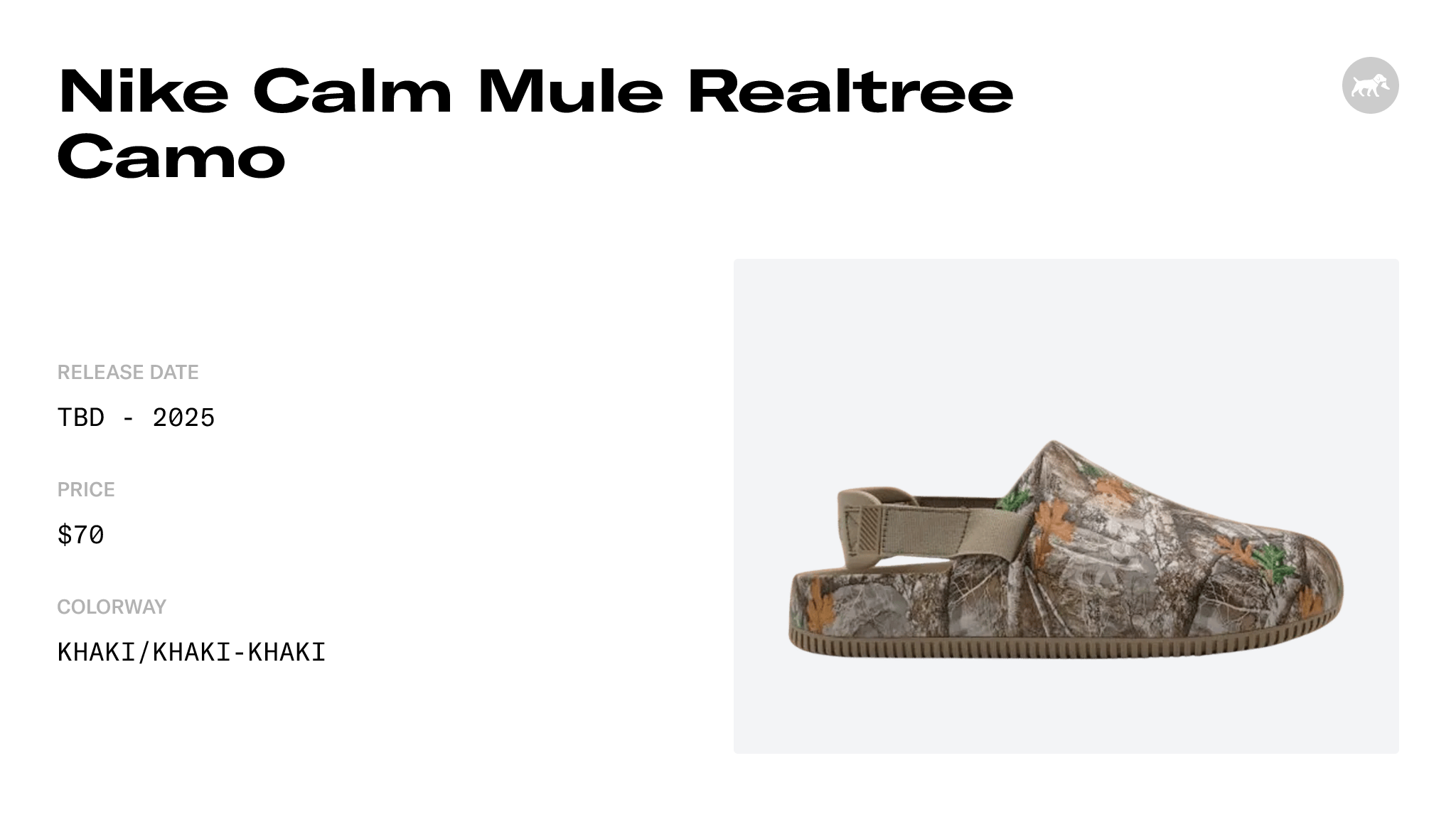 Nike Calm Mule Realtree Camo - IB4359-200 Release Info