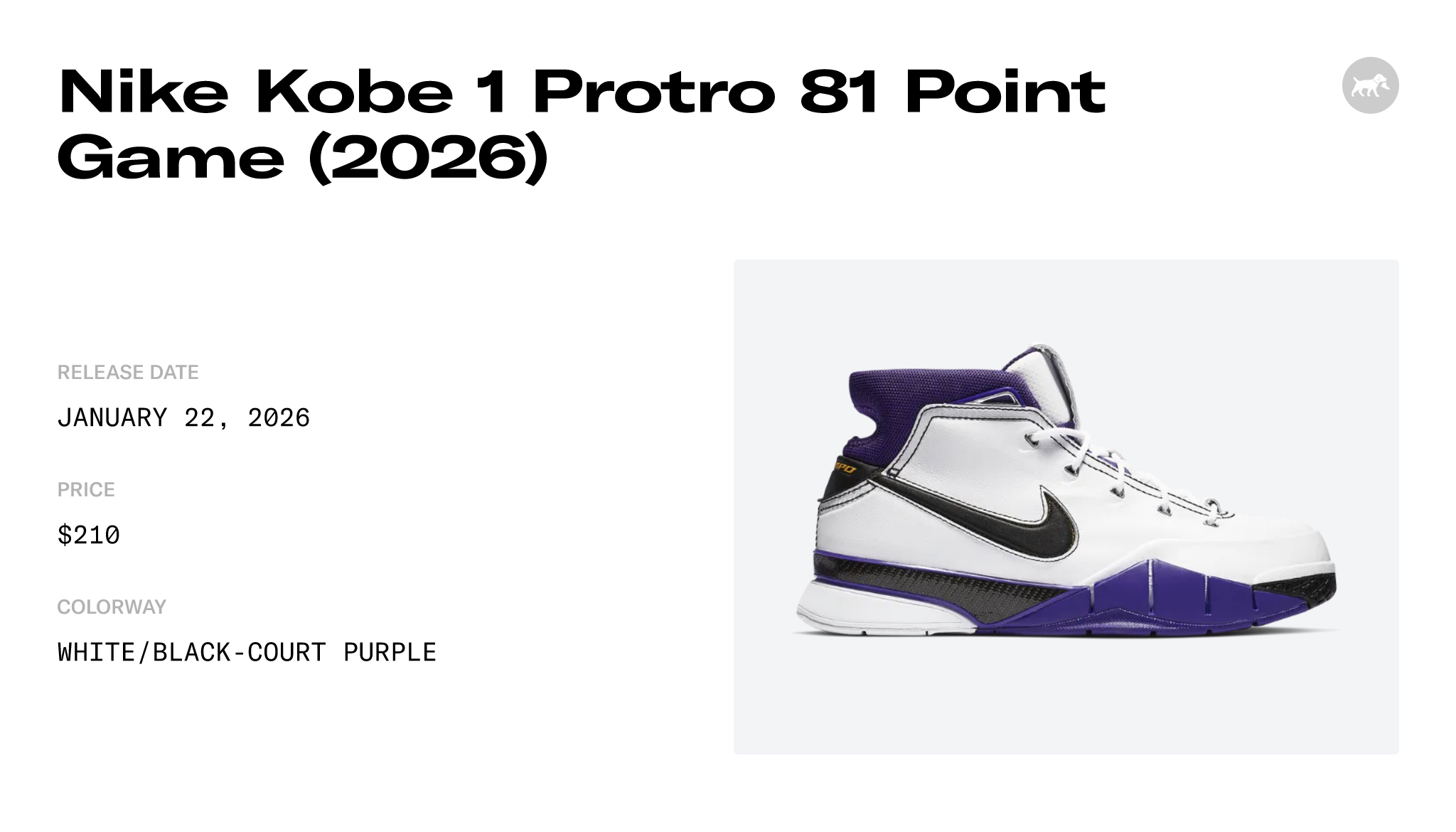 Nike Kobe 1 Protro 81 Point Game (2026) IM0542100 Release Info