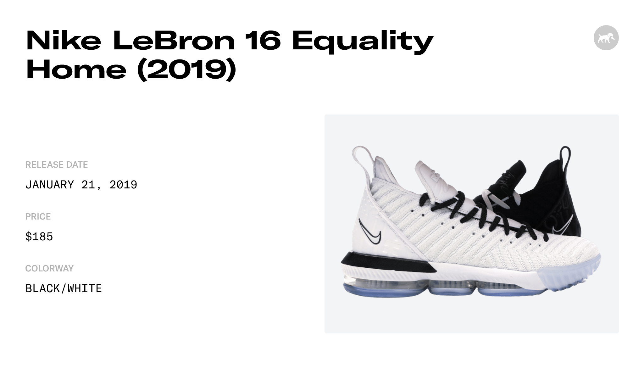 Nike LeBron 16 Equality Home (2019) - BQ5969-100/BQ5970-100