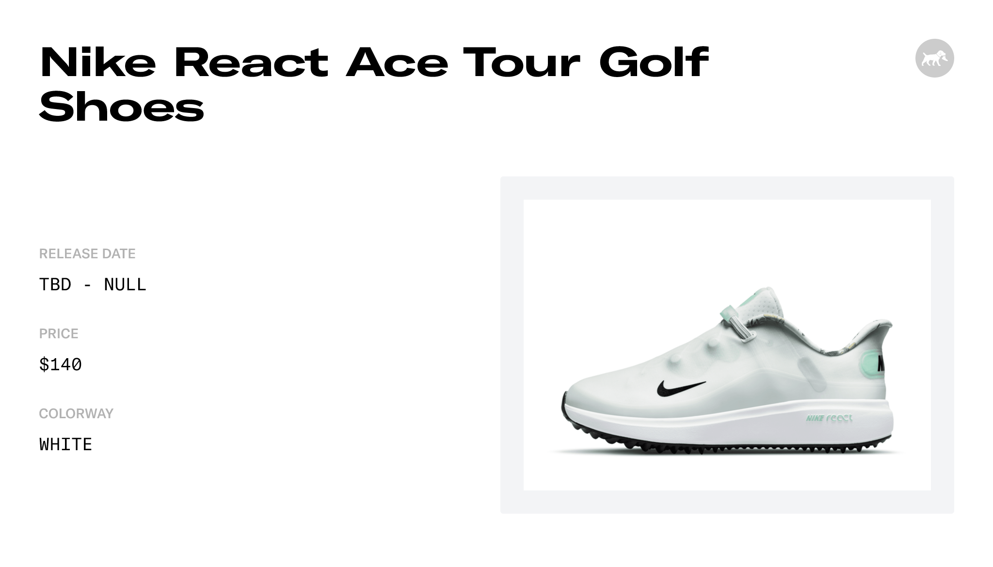 Nike React Ace Tour Golf Shoes - CW3096-106 Release Info