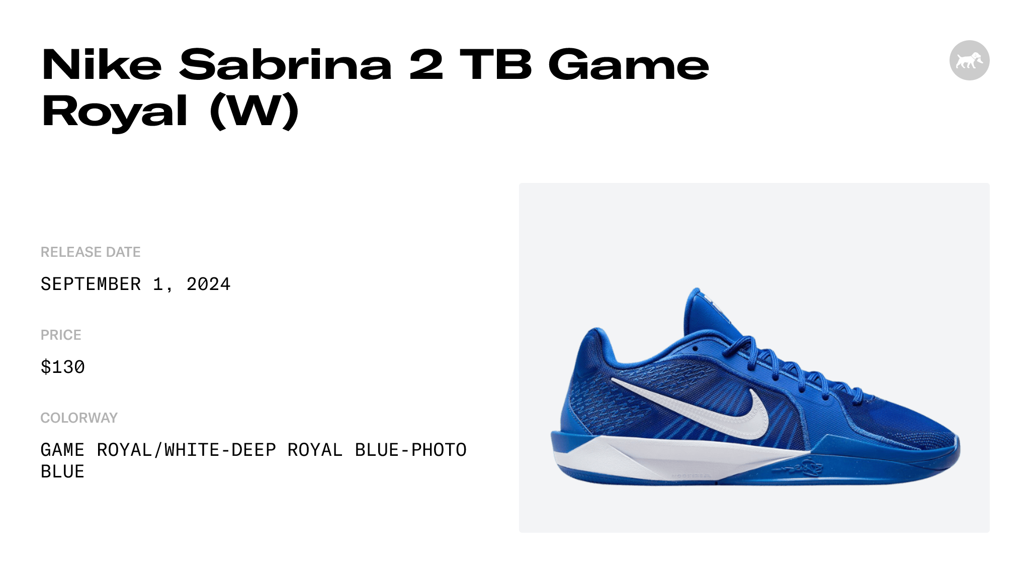 Nike Sabrina 2 TB Game Royal (W) - HF3234-400 Raffles & Where to Buy
