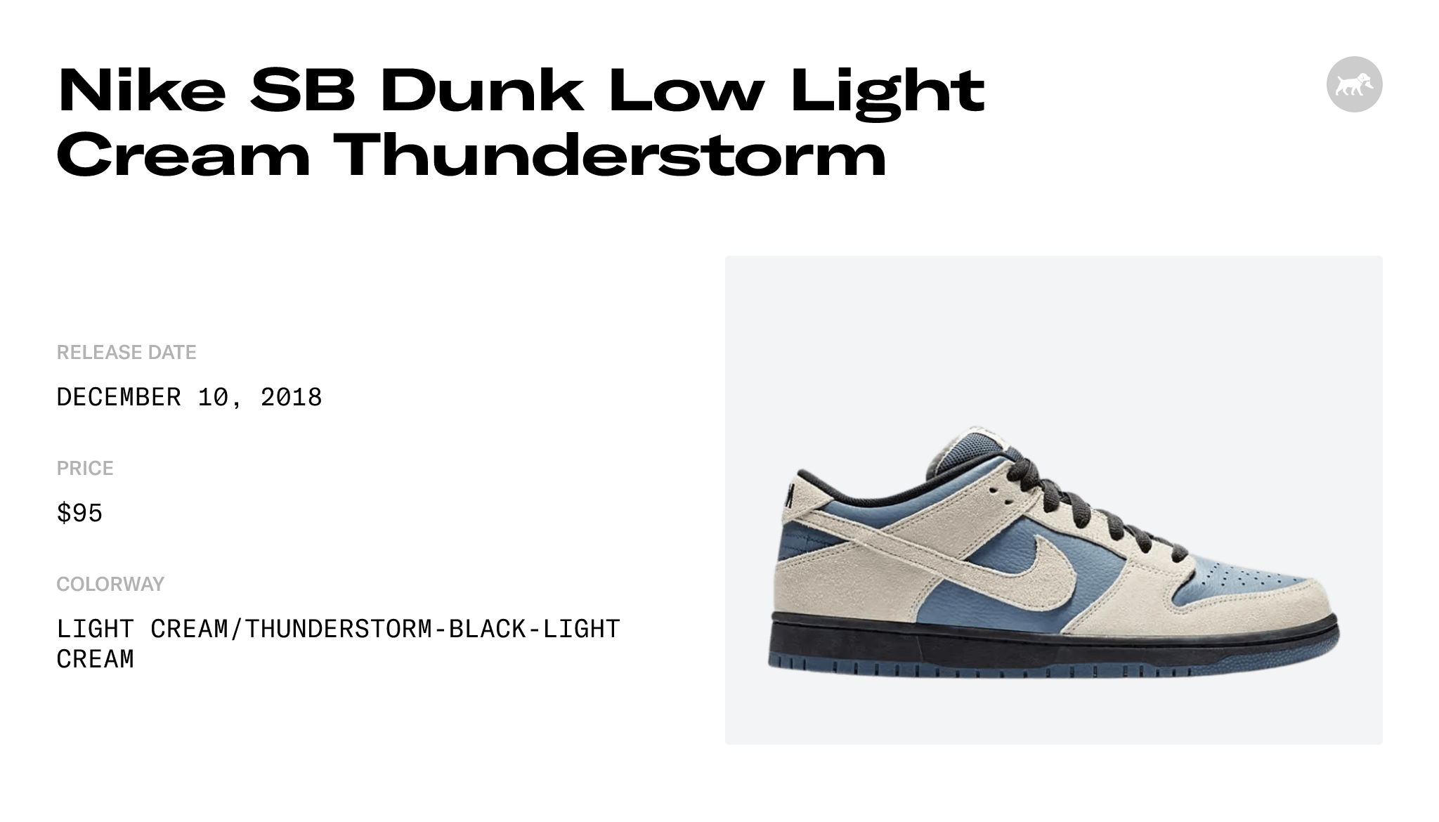 Nike SB Dunk Low Light Cream Thunderstorm - BQ6817-200