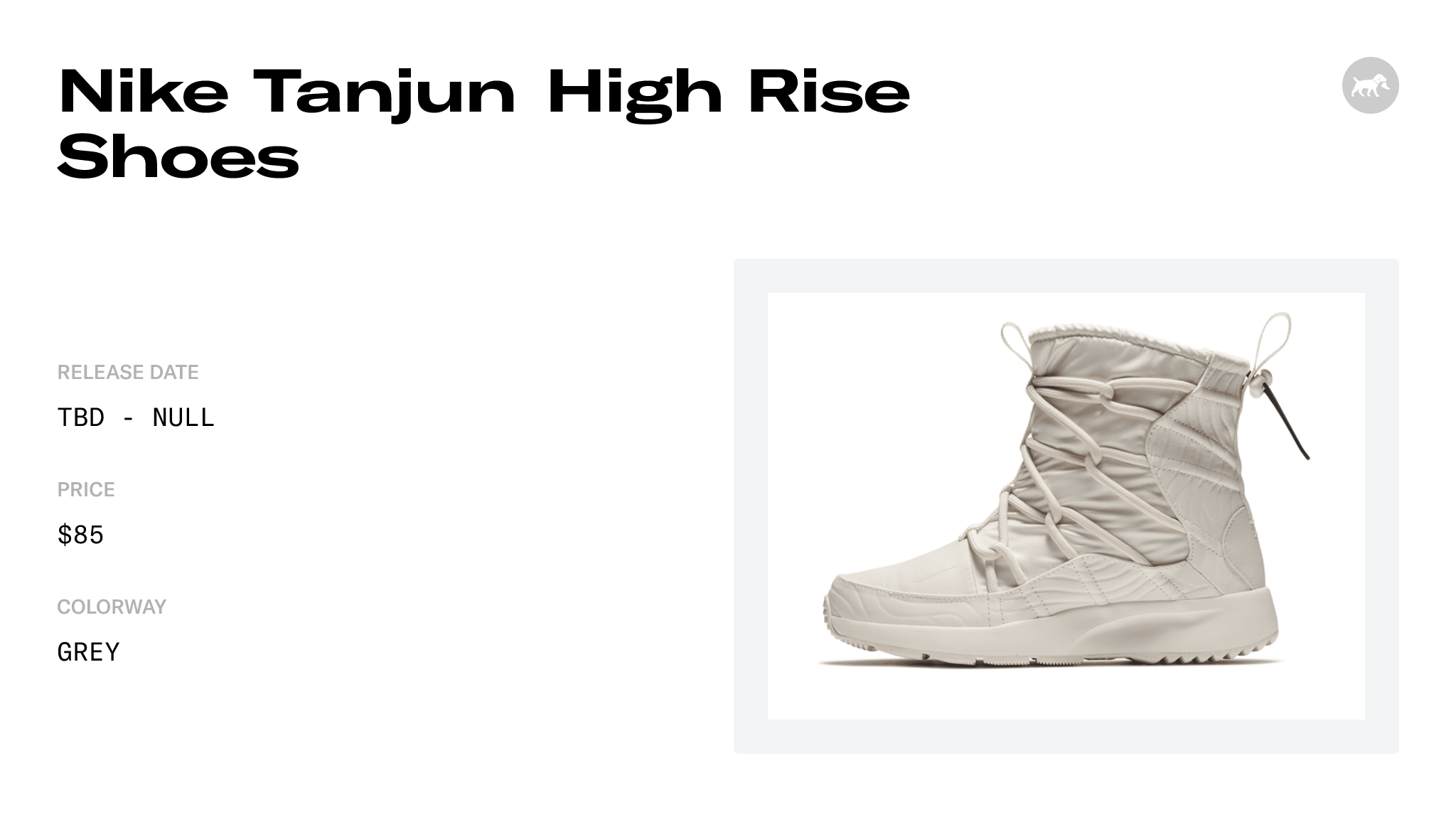Nike Tanjun High Rise Shoes - AO0355-003 Release Info
